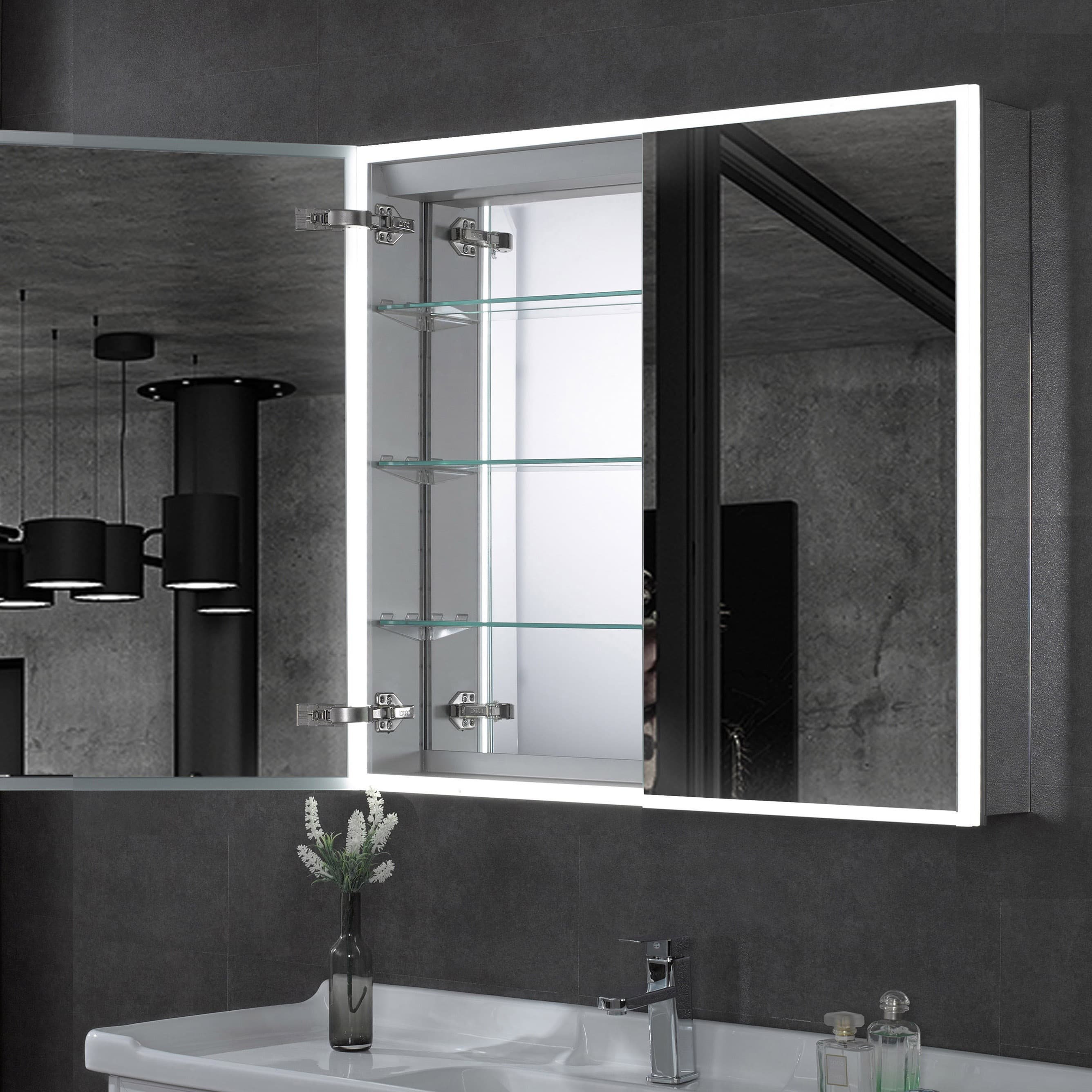 ALFI ABMC3630 36" x 30" Double Door LED Light Medicine Cabinet - image 3