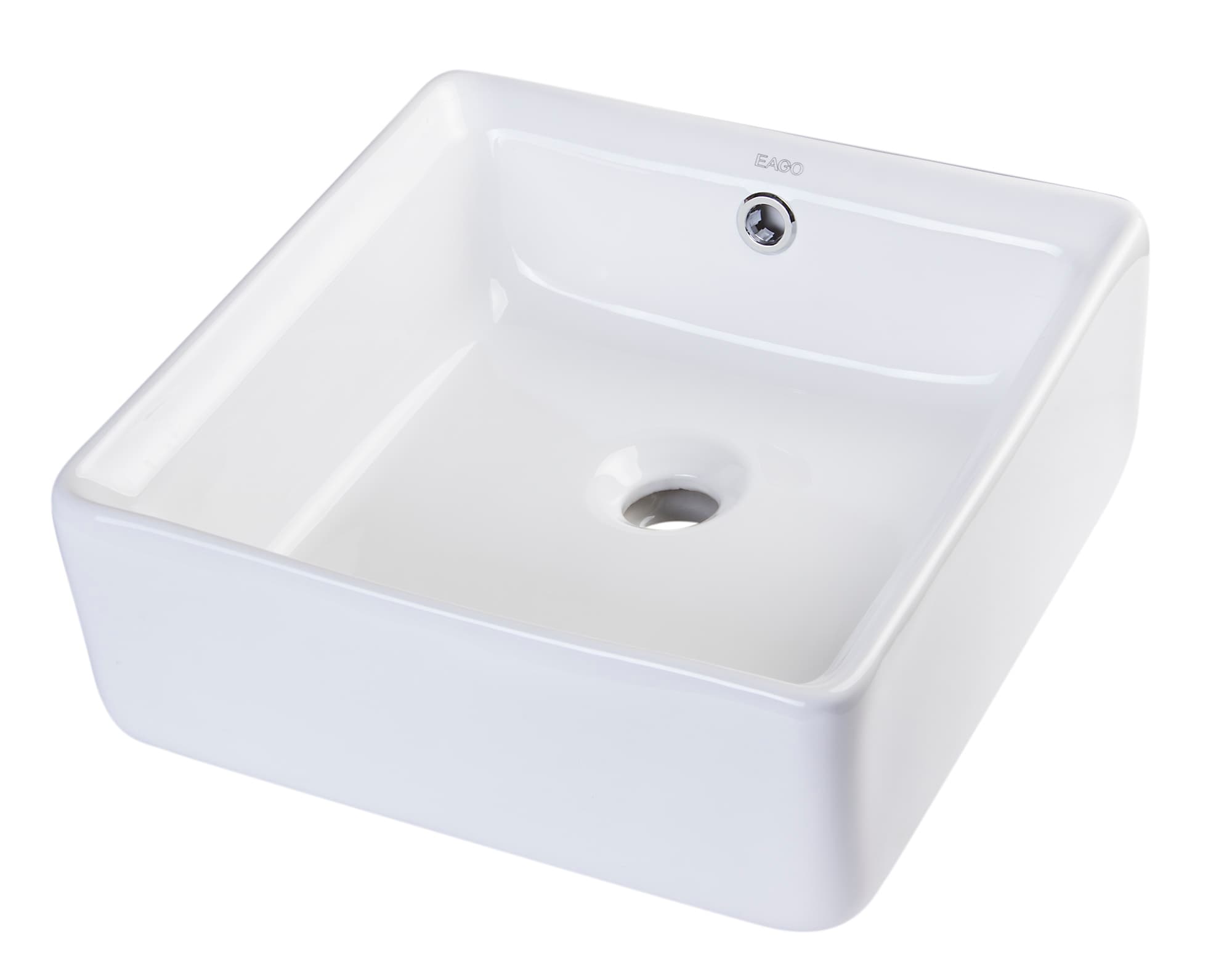 EAGO BA130 15" Square Ceramic Vessel Bathroom Sink - image 1