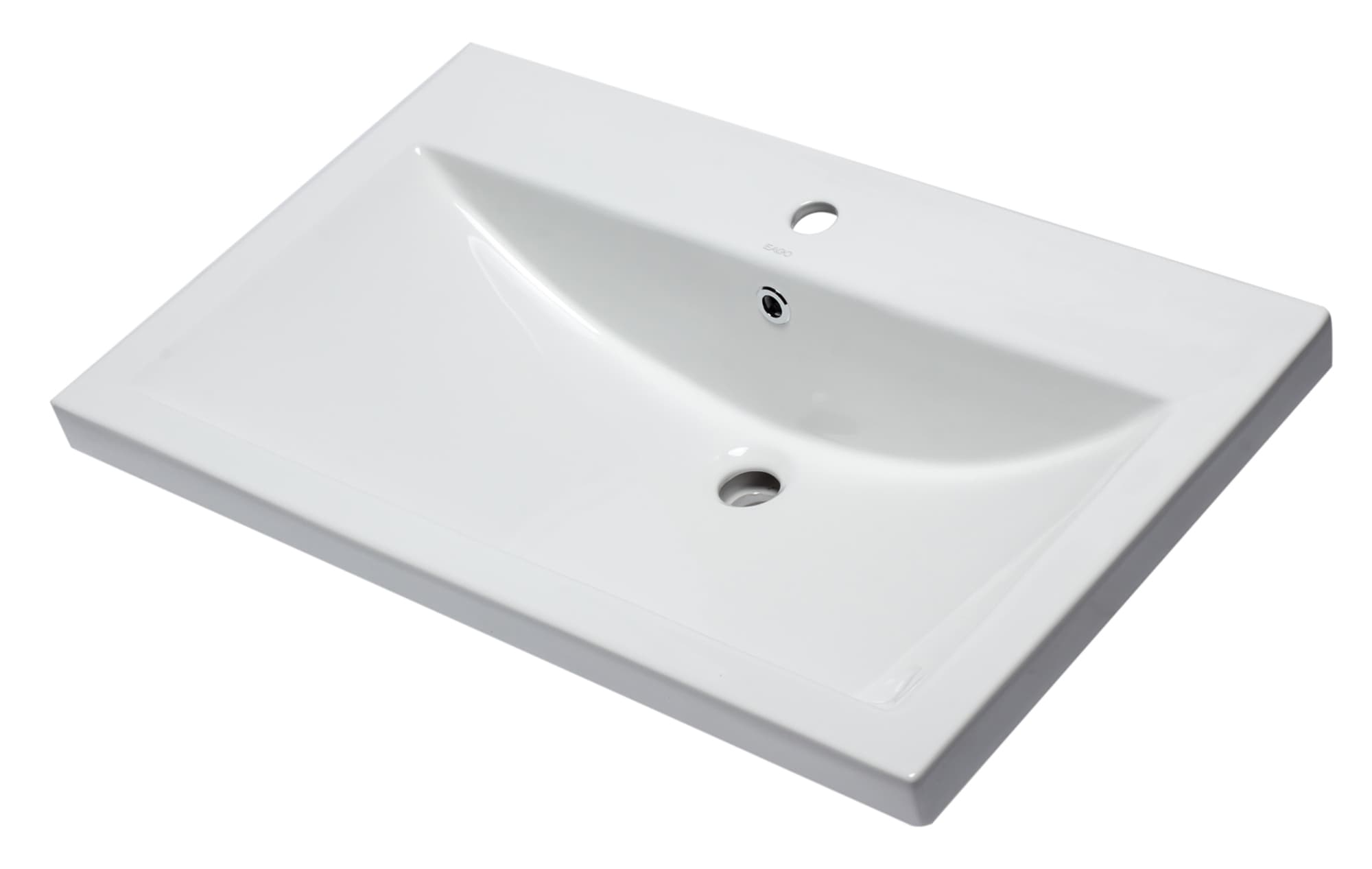 EAGO BH001 Ceramic Rectangular Drop-In Bathroom Sink - image 1