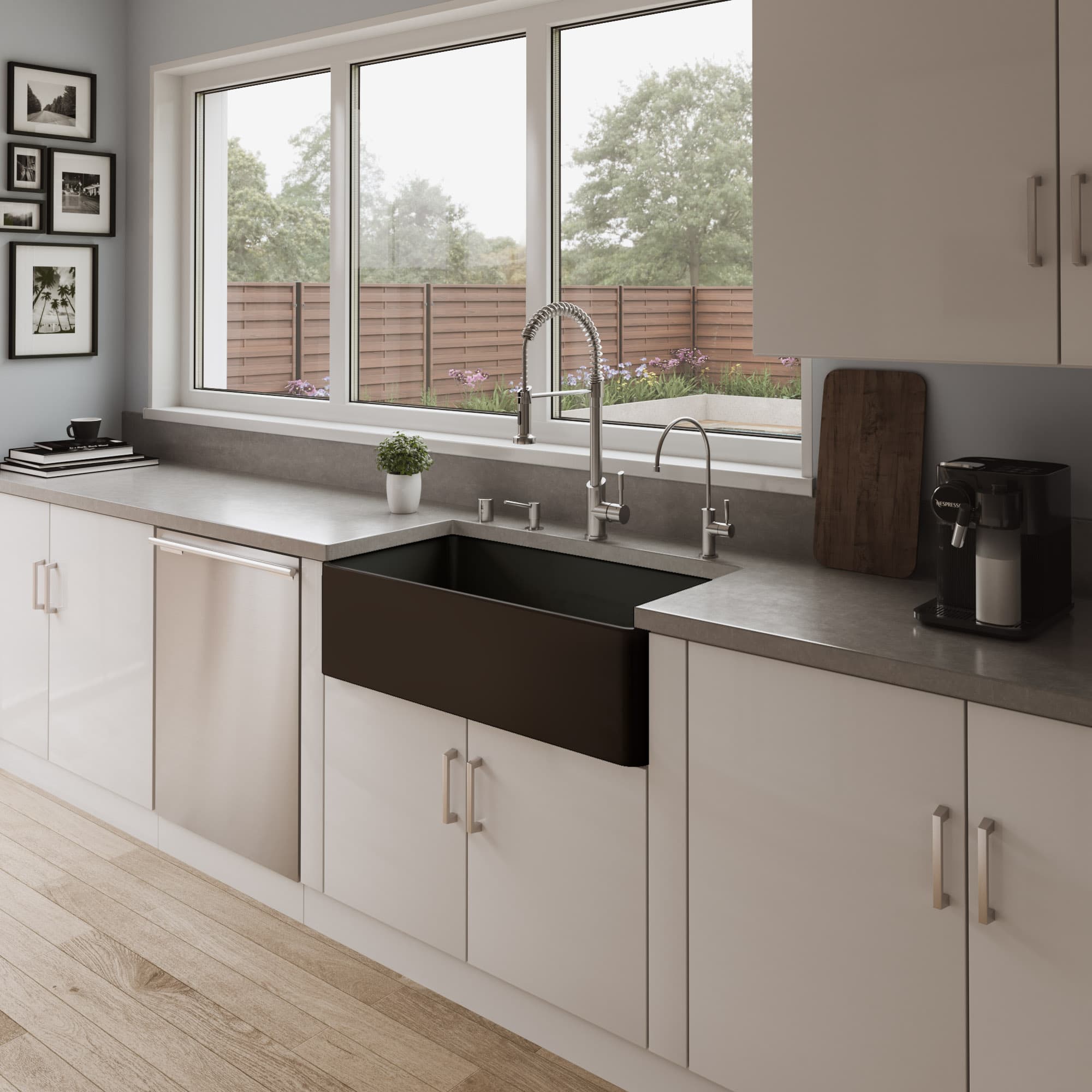 ALFI ABF3618 Smooth Apron Fireclay Farm Kitchen Sink - image 3