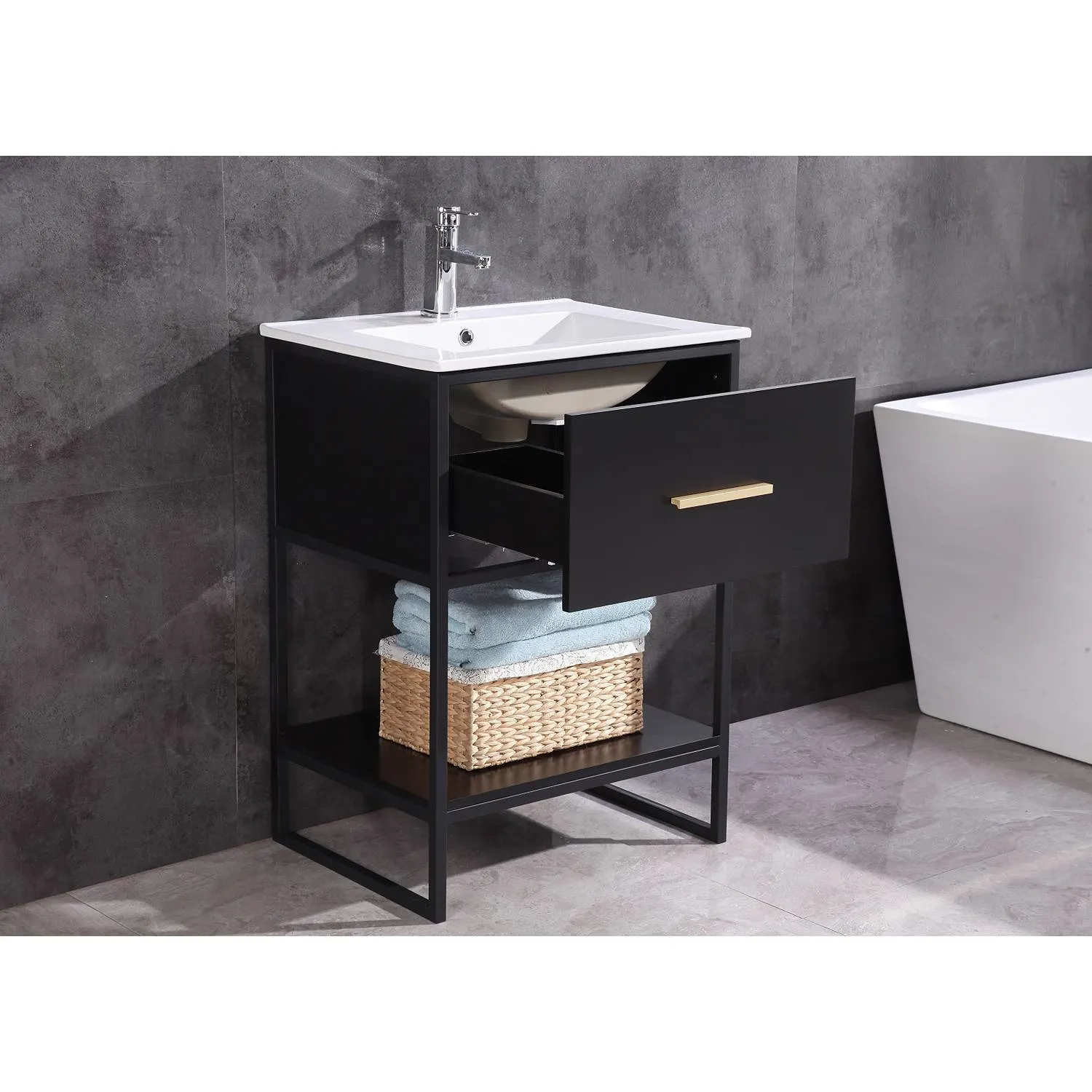 Legion Furniture 24 Inch White Ceramic Top and Sink Vanity Cabinet - image 2