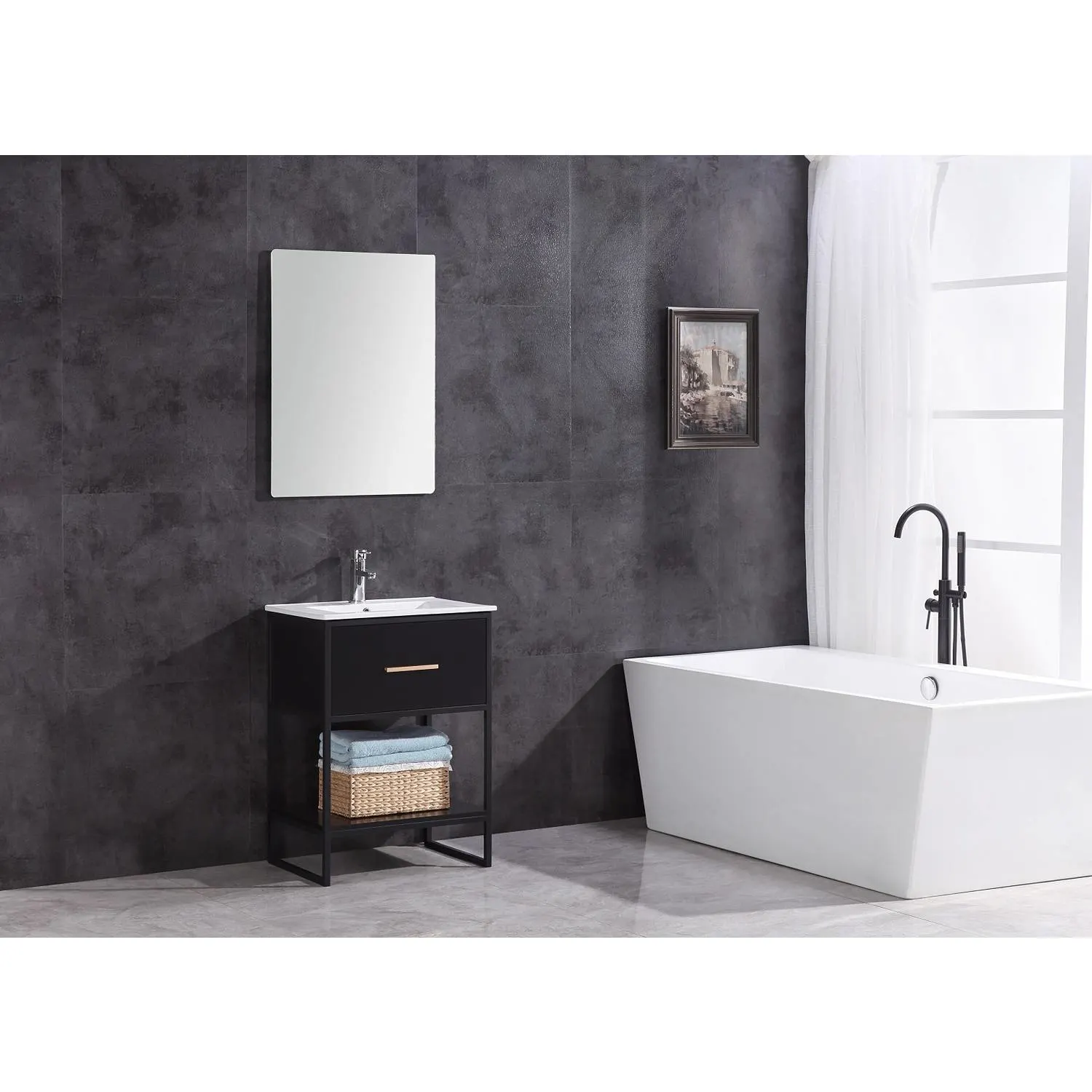 Legion Furniture 24 Inch White Ceramic Top and Sink Vanity Cabinet - image 3