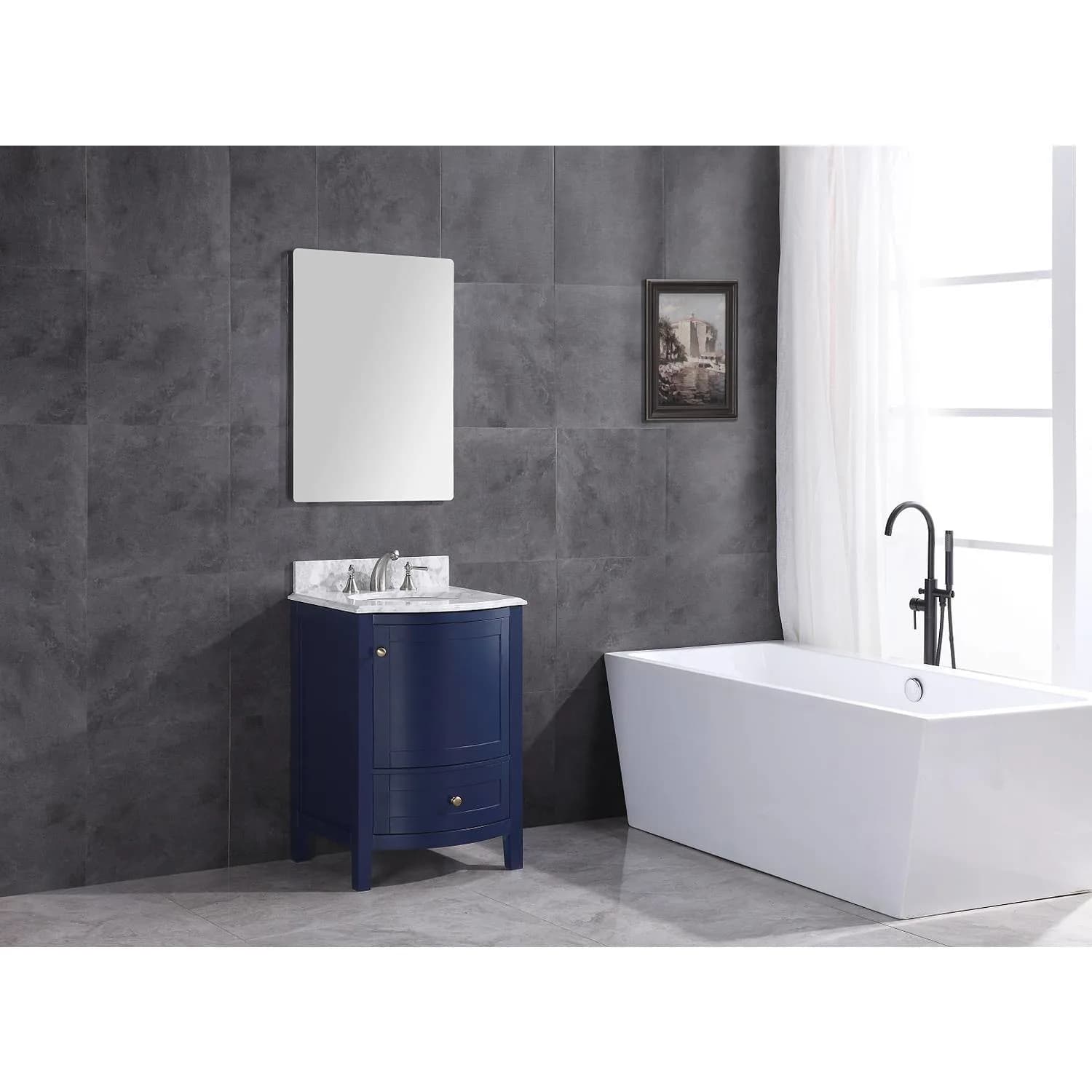 Legion Furniture 24 Inch Marble Top White Ceramic Sink Vanity Cabinet - image 9