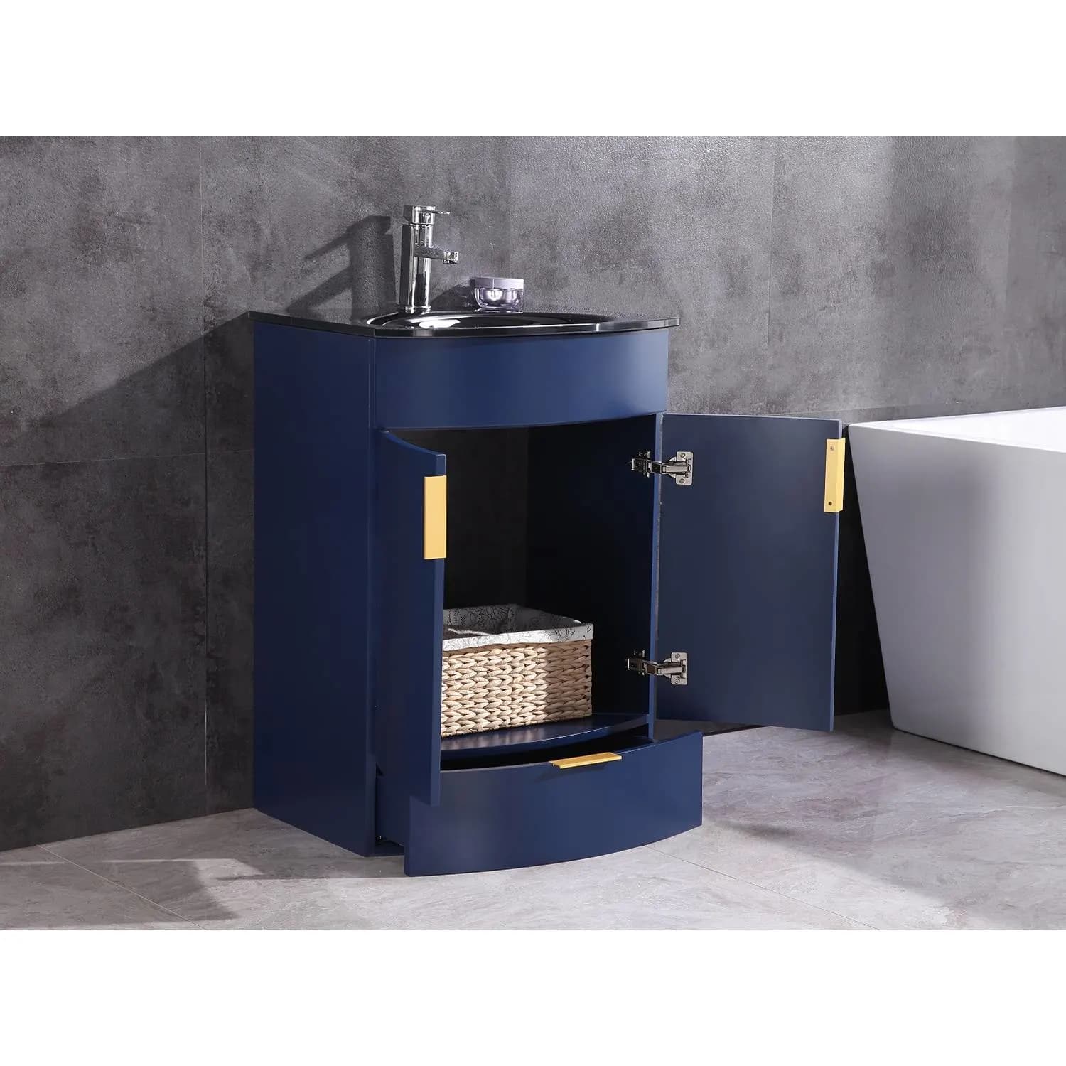 Legion Furniture 24 Inch Tempered Glass Top and Sink Vanity Cabinet - image 5
