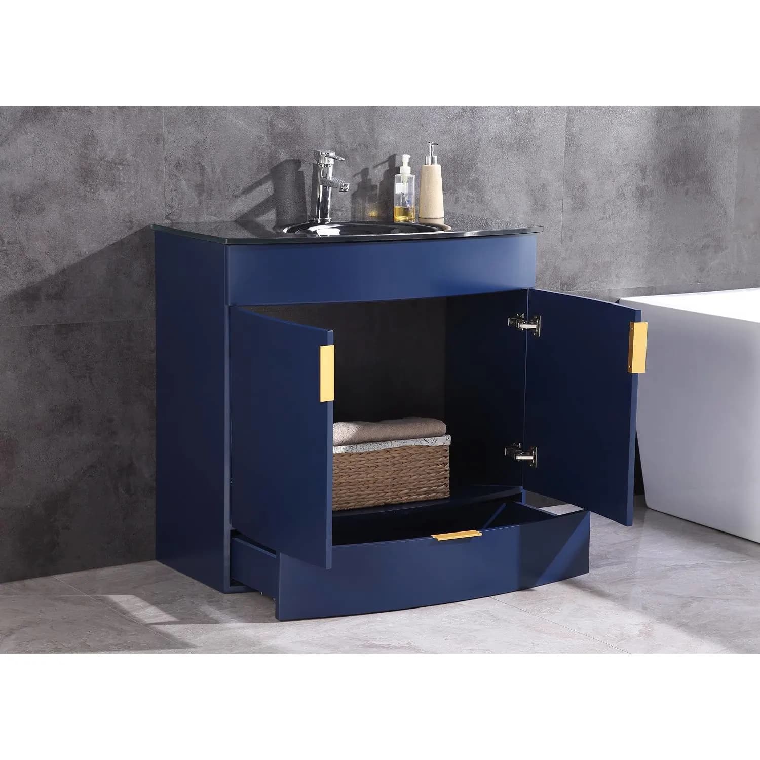 Legion Furniture 36 Inch Tempered Glass Top and Sink Vanity Cabinet - image 7