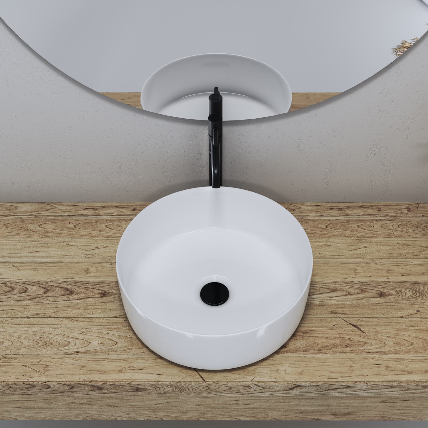 Altair Sabine Round Ceramic Bathroom Vanity Sink - image 7