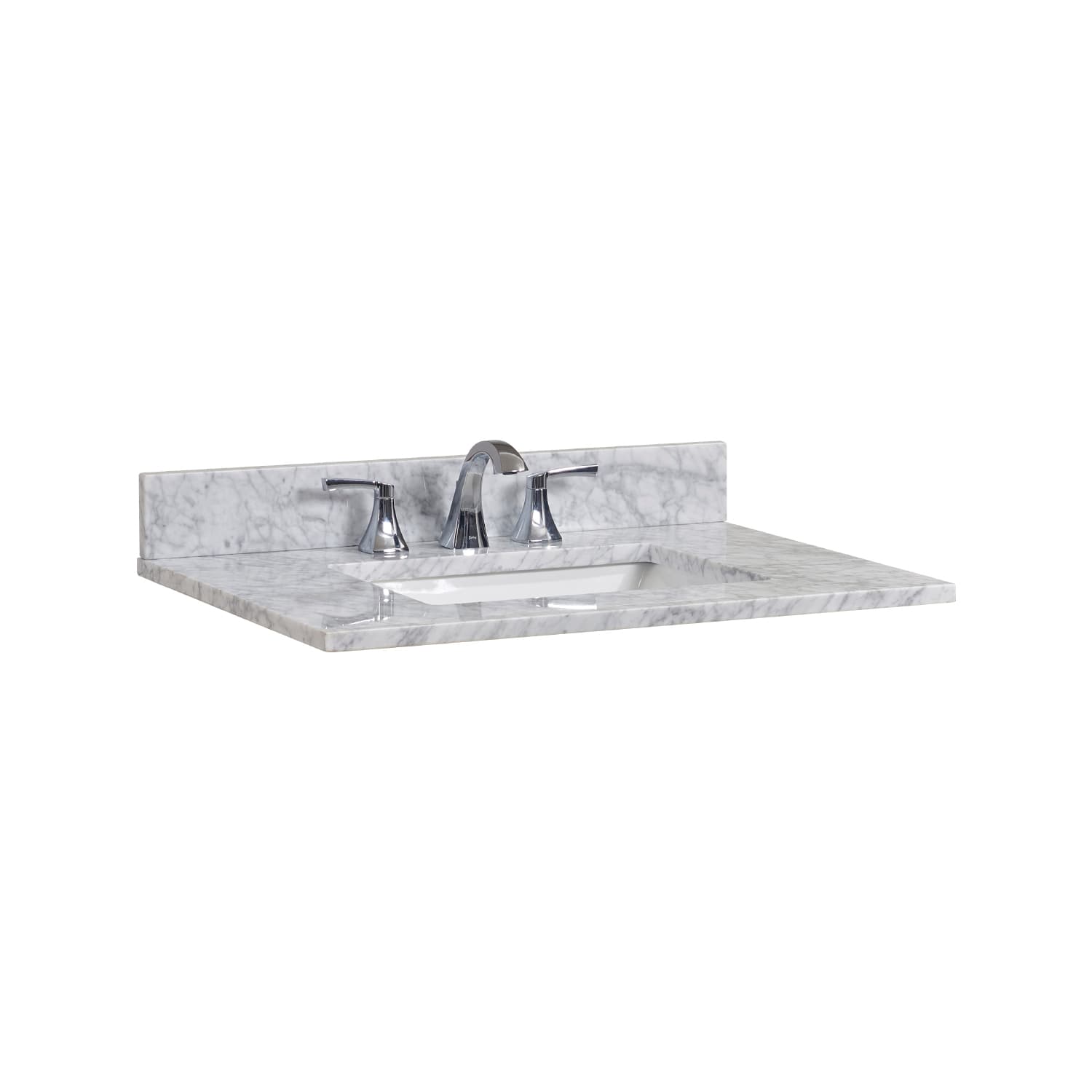 Altair Oristano Italian Carrara White Bathroom Vanity Top - image 3