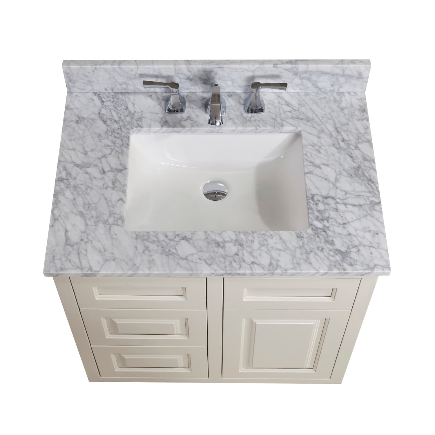 Altair Oristano Italian Carrara White Bathroom Vanity Top - image 5