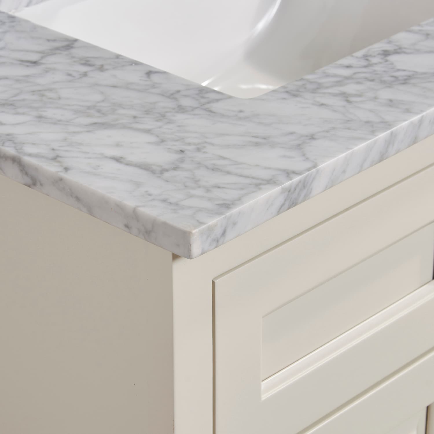 Altair Oristano Italian Carrara White Bathroom Vanity Top - image 8