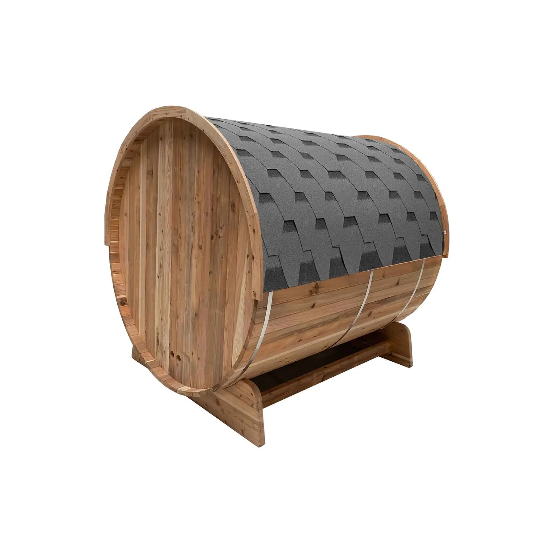 Aleko 6 Person 6 kW Rustic Cedar Shingle Outdoor Barrel Sauna - image 5