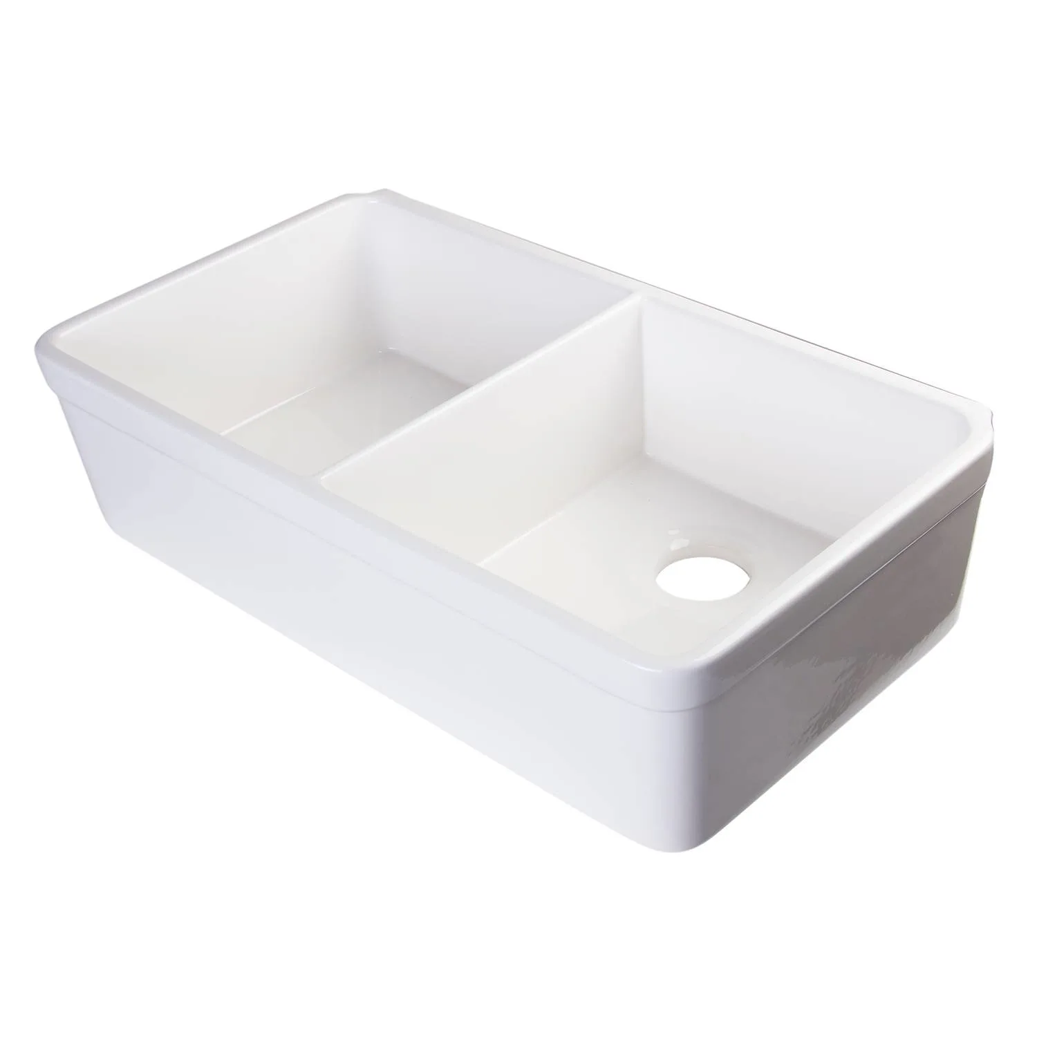 ALFI AB512UM 32 inch Double Bowl Fireclay Undermount Kitchen Sink