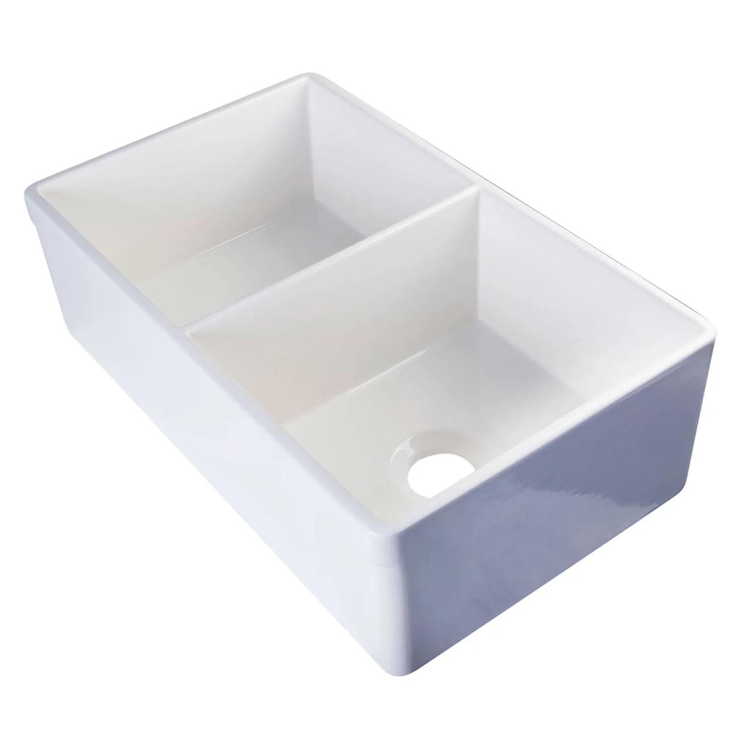 ALFI AB539 32 inch Double Bowl Fireclay Farm Kitchen Sink