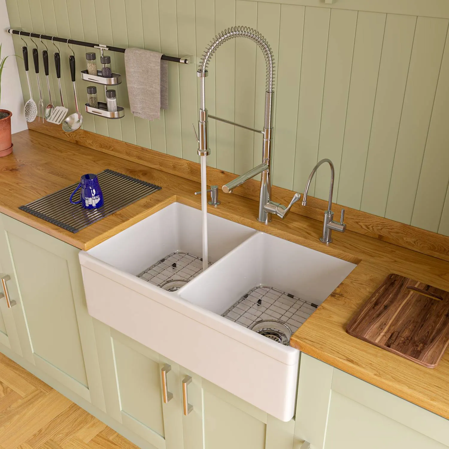 ALFI AB539 32 inch Double Bowl Fireclay Farm Kitchen Sink - image 7