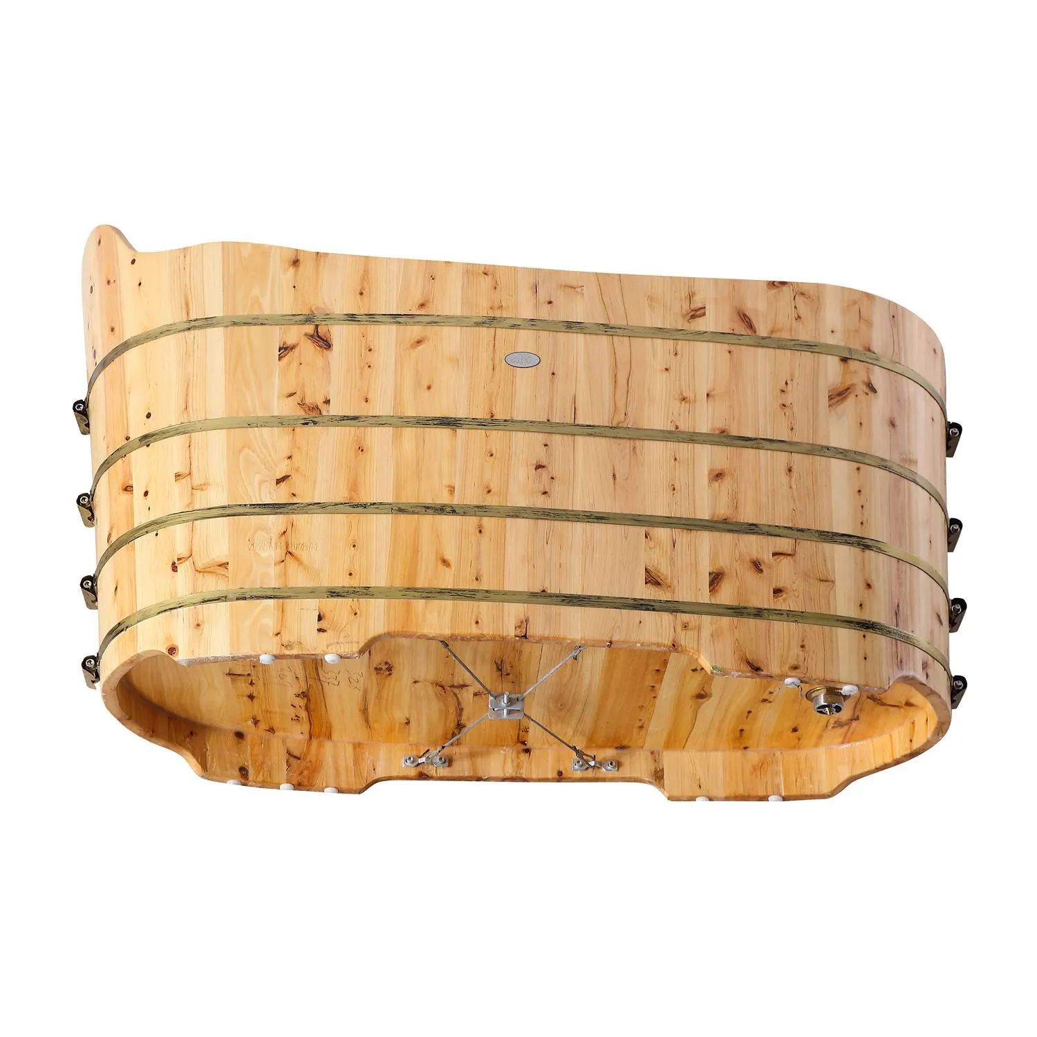 ALFI AB1103 59 inch Cedar Free Standing Bathtub With Bench - image 5