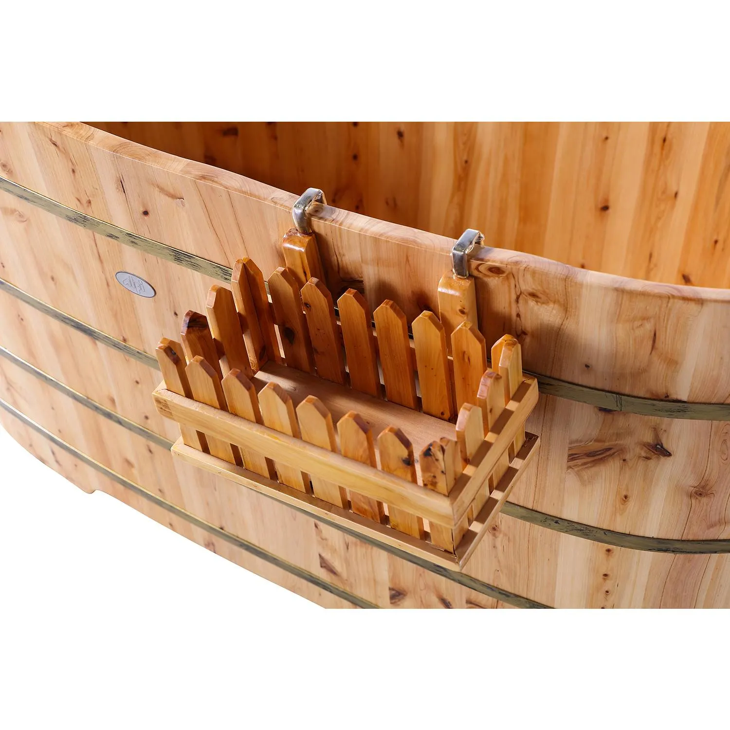 ALFI AB1103 59 inch Cedar Free Standing Bathtub With Bench - image 8