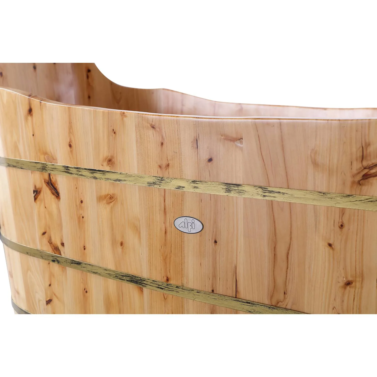 ALFI AB1103 59 inch Cedar Free Standing Bathtub With Bench - image 9