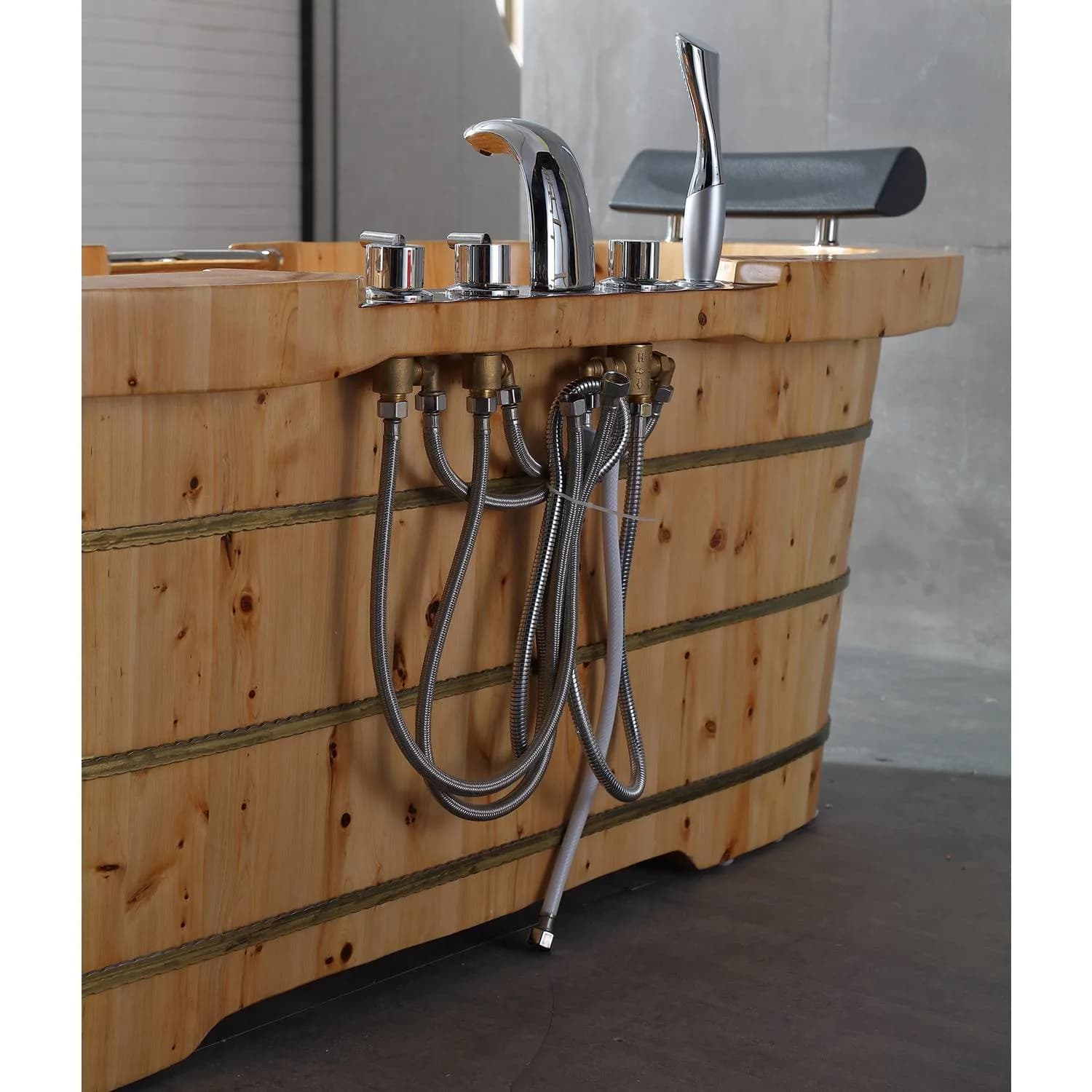 ALFI AB1130 65 inch 2 Person Cedar Free Standing Bathtub With Headrests - image 8