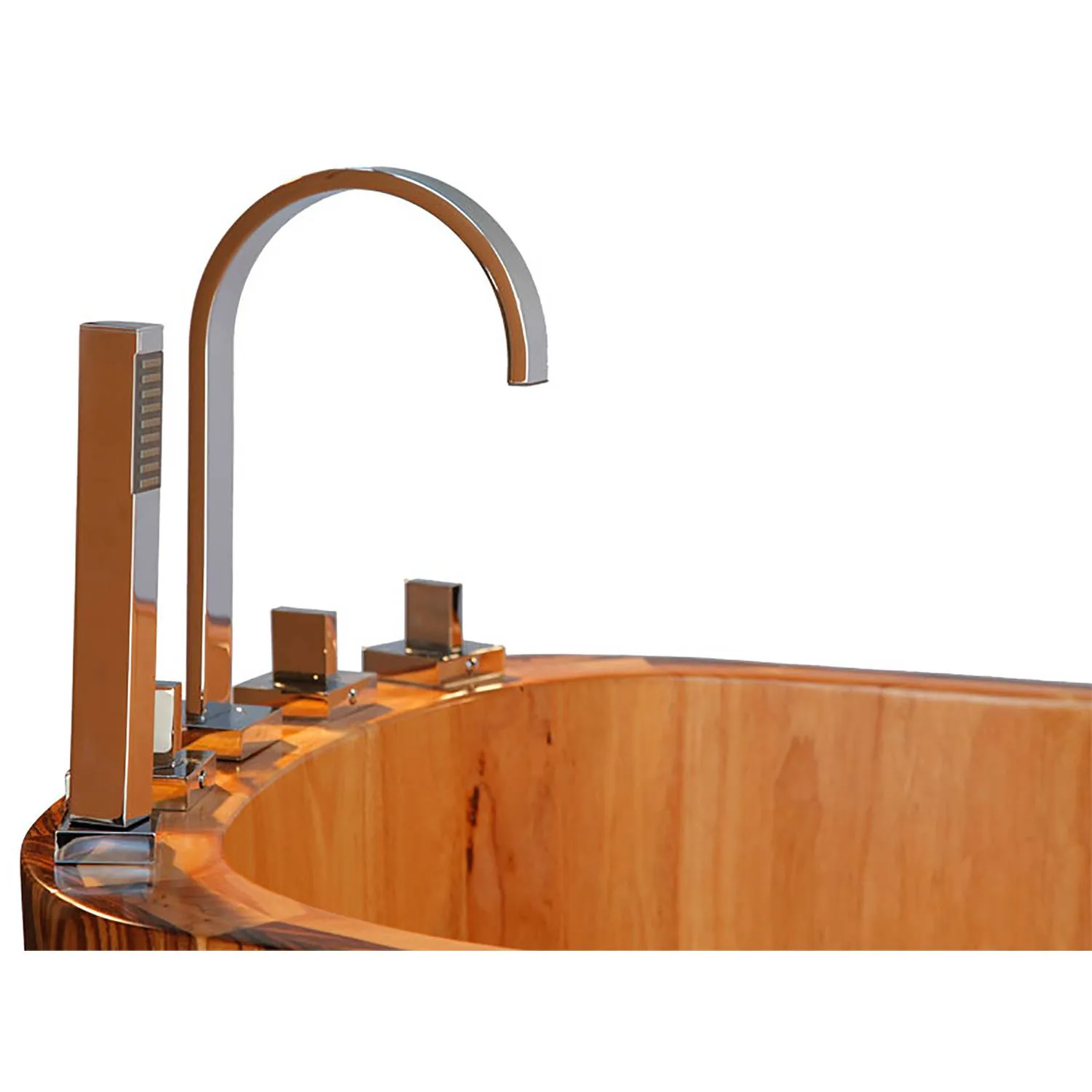 ALFI AB1148 59 inch Wooden Free Standing Bathtub With Chrome Tub Filler - image 2