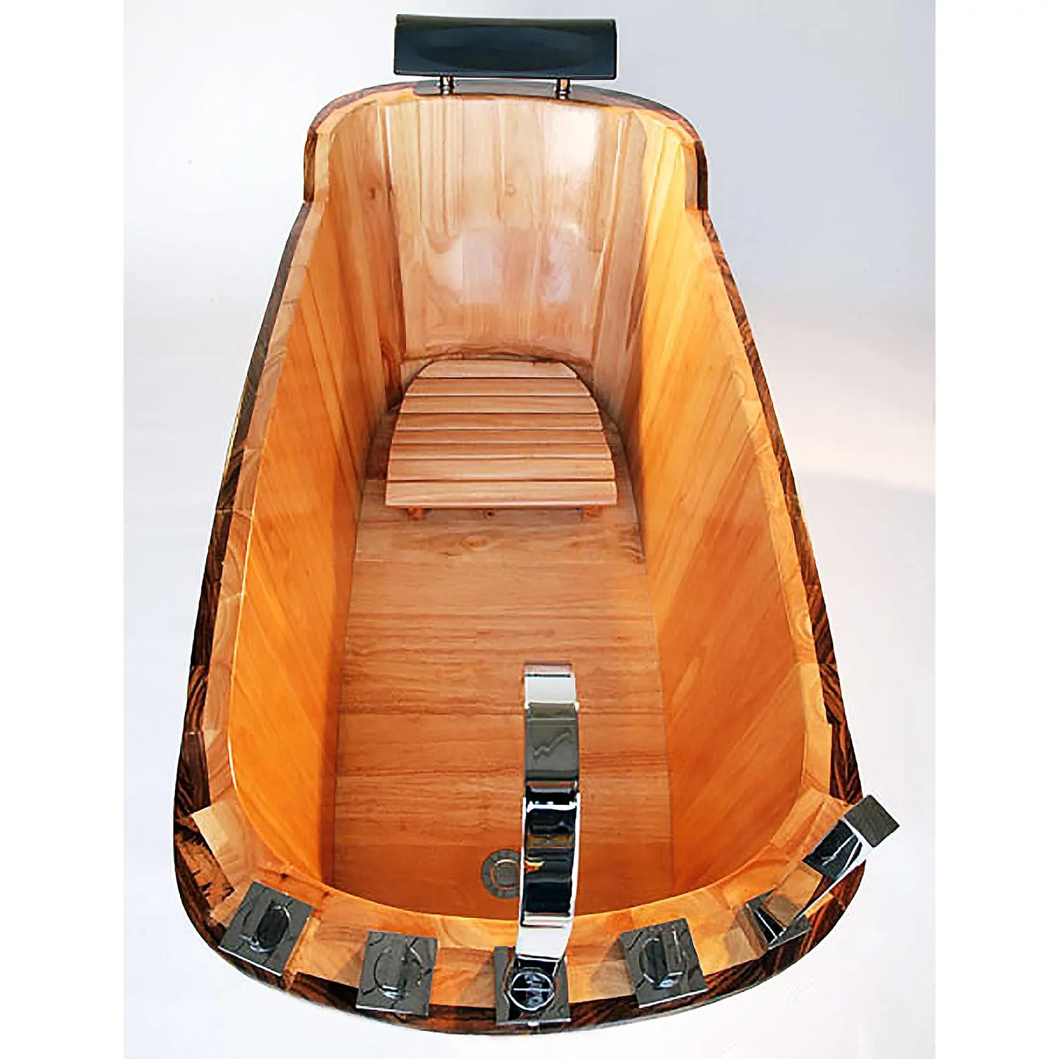 ALFI AB1148 59 inch Wooden Free Standing Bathtub With Chrome Tub Filler - image 5