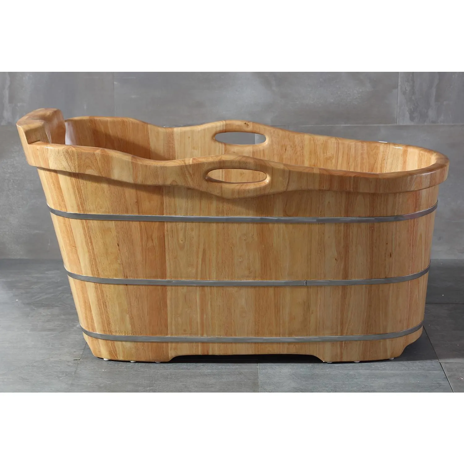 ALFI AB1187 57 inch Rubber Free Standing Soaking Bathtub With Headrests - image 4