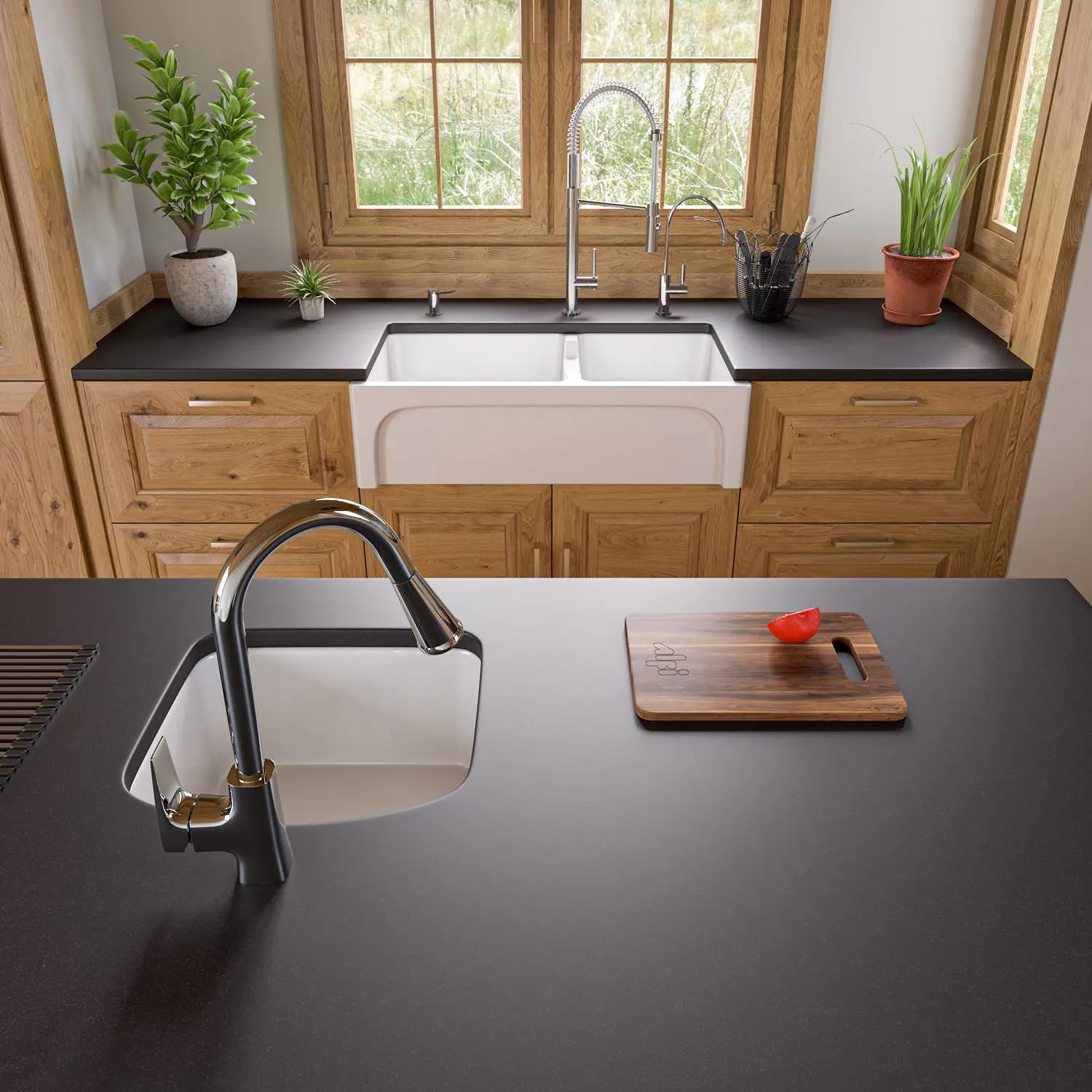 ALFI AB1818C 17 inch D-Shaped Fireclay Undermount Kitchen Sink - image 6