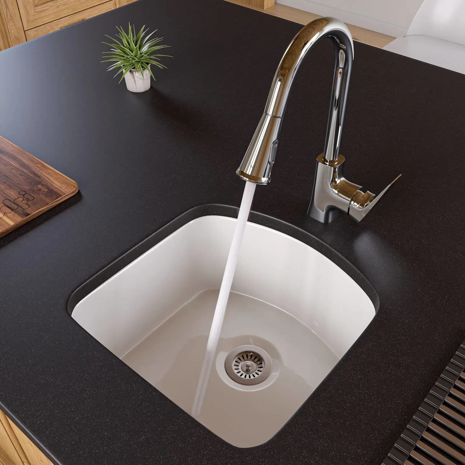ALFI AB1818C 17 inch D-Shaped Fireclay Undermount Kitchen Sink - image 8