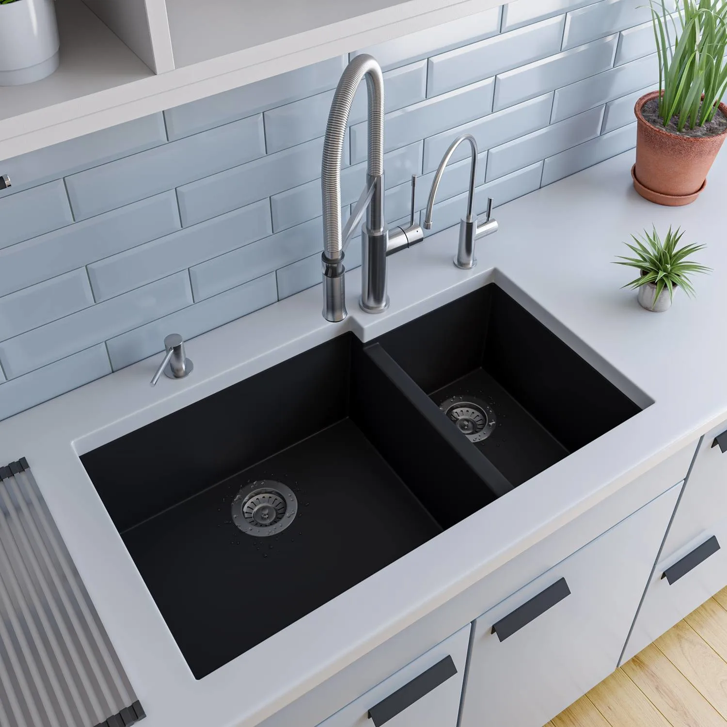 ALFI AB2015 Brushed Gooseneck Single Hole Kitchen Faucet - image 7