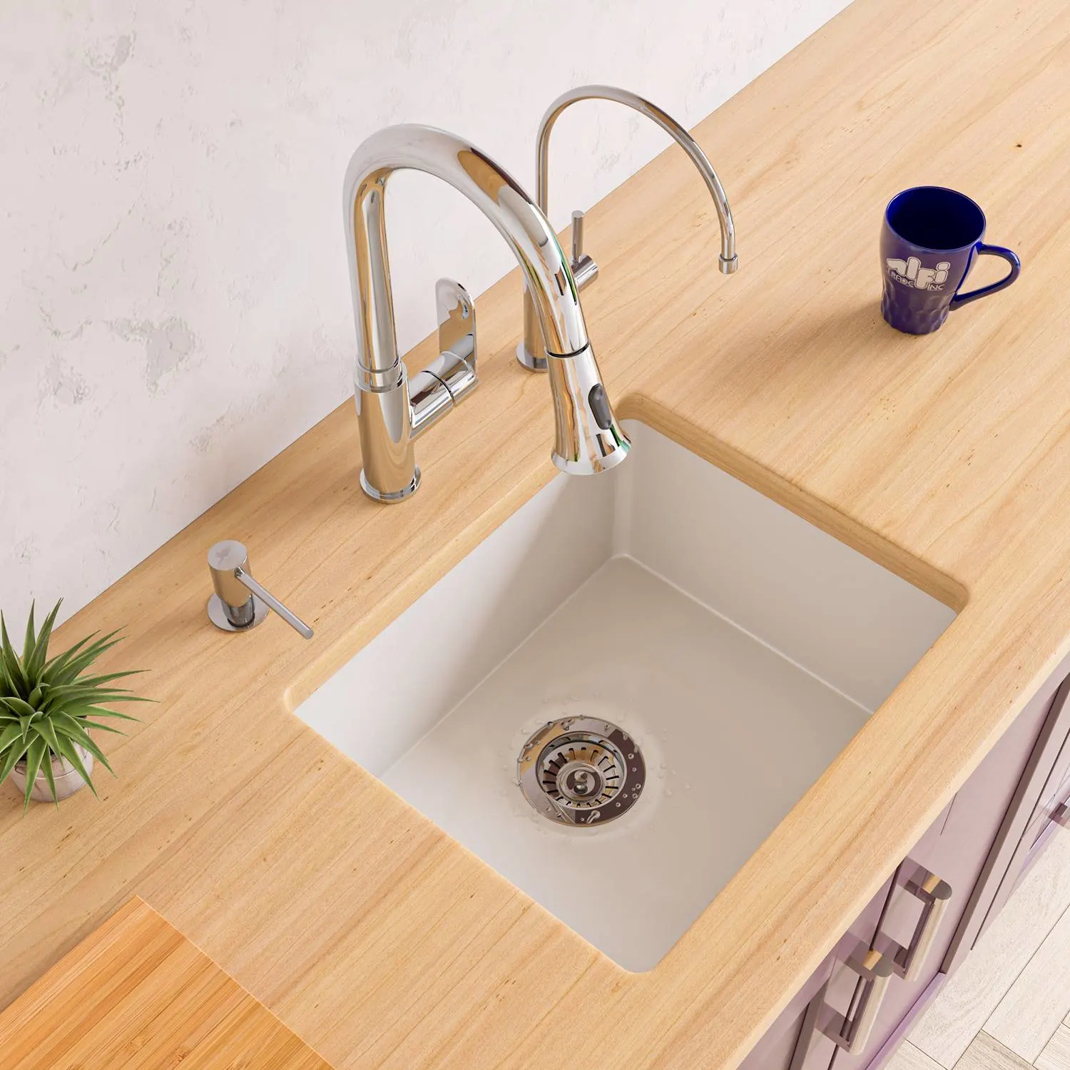 ALFI AB2017 20 inch Single Bowl Fireclay Undermount Kitchen Sink - image 7