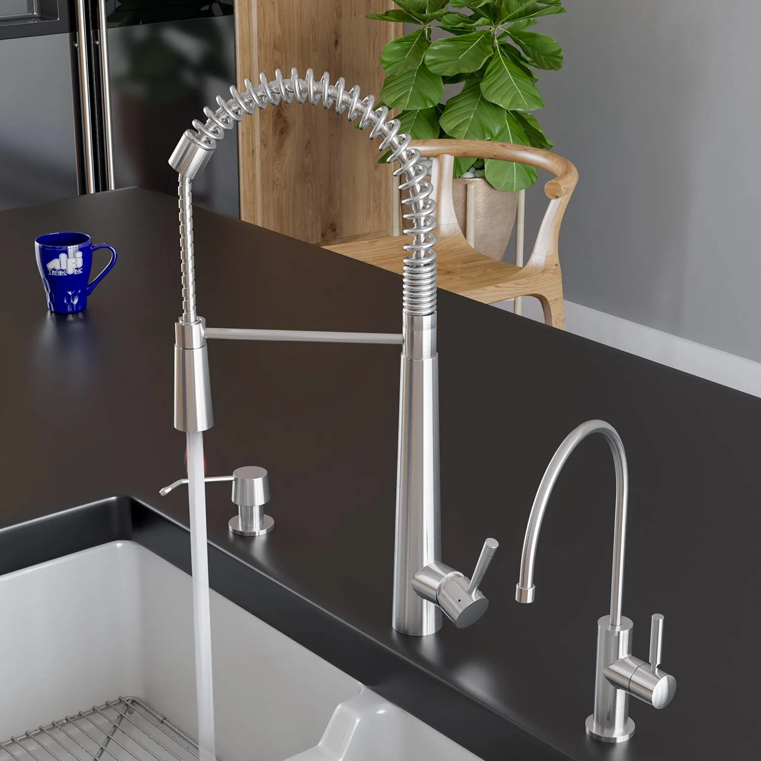 ALFI AB2039 Solid Stainless Steel Commercial Spring Kitchen Faucet - image 11