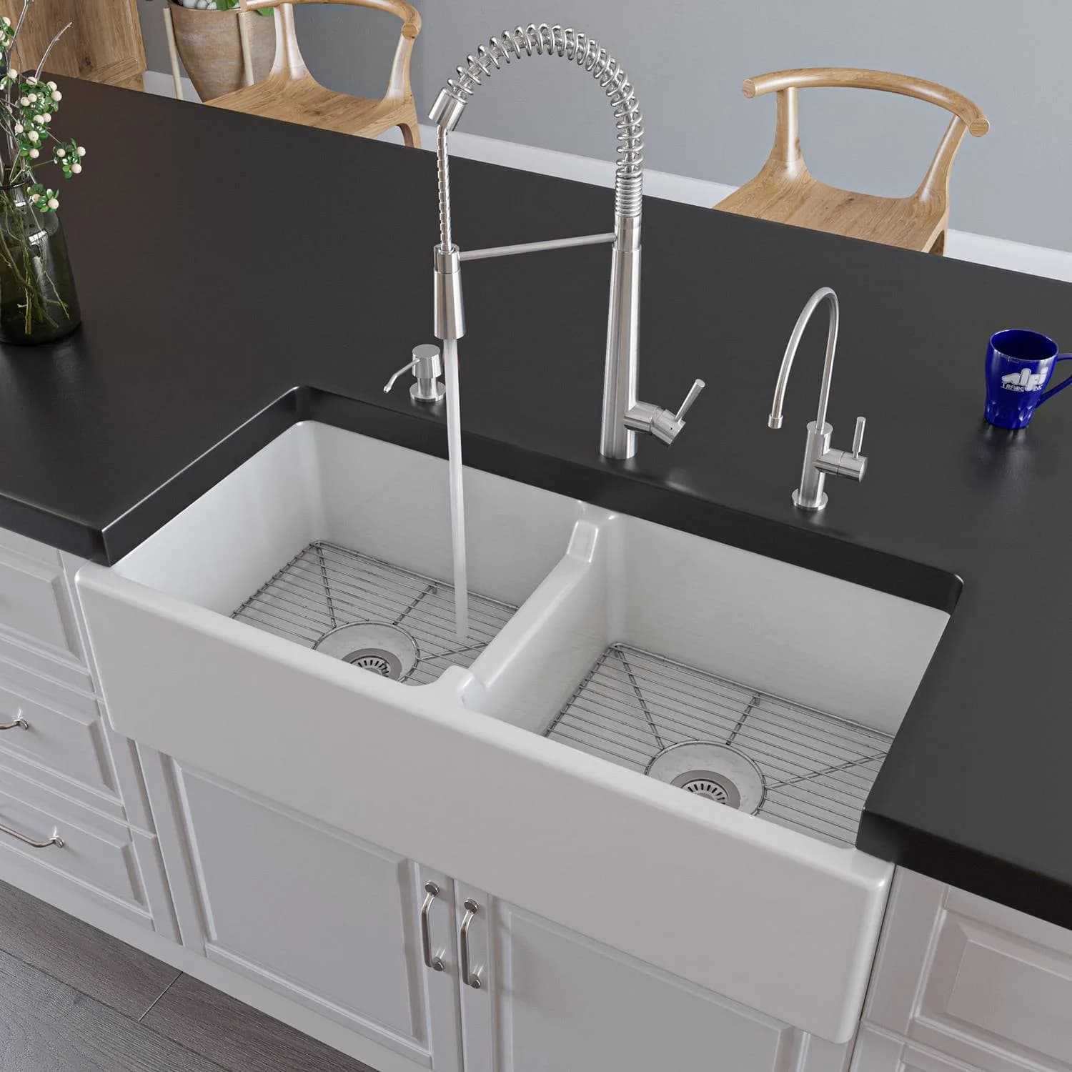 ALFI AB2039 Solid Stainless Steel Commercial Spring Kitchen Faucet - image 8