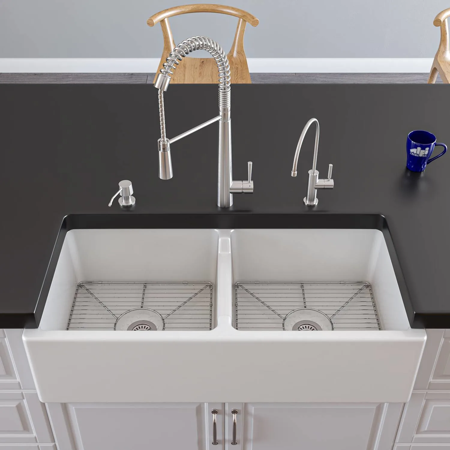 ALFI AB2039 Solid Stainless Steel Commercial Spring Kitchen Faucet - image 9