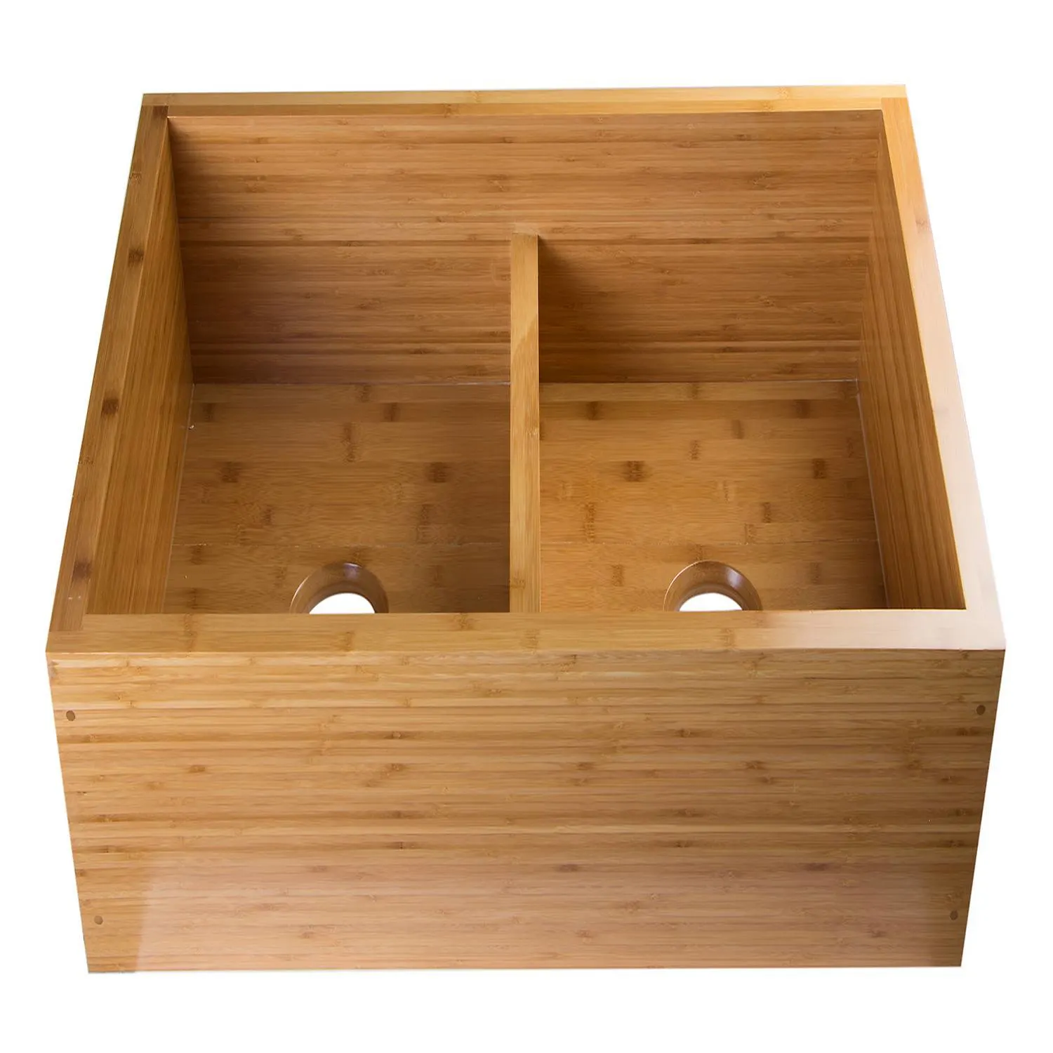 ALFI AB3321 33 inch Double Bowl Bamboo Farm Front Kitchen Sink - image 5