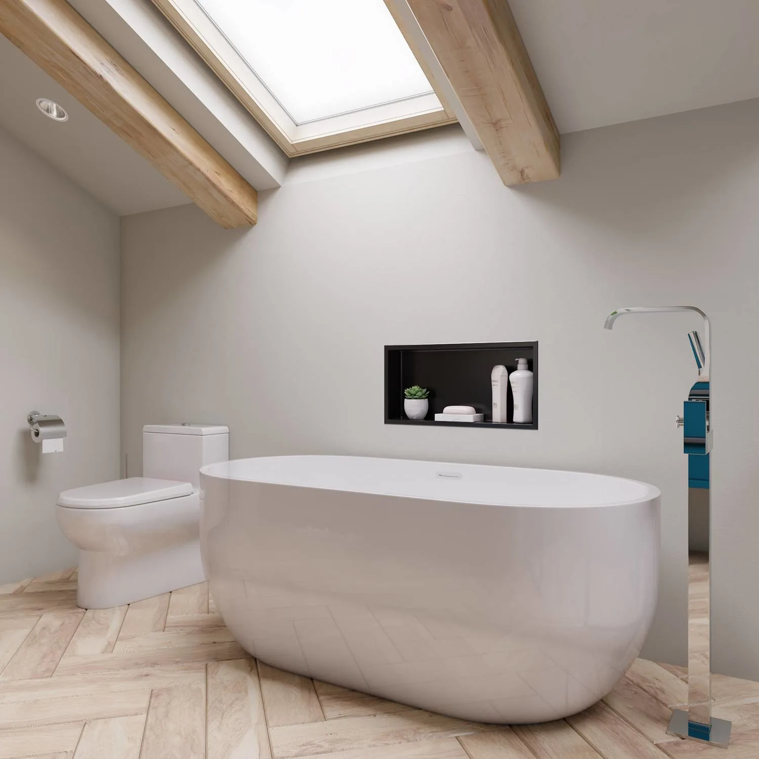 ALFI AB8838 59 inch Acrylic Oval Free Standing Soaking Bathtub - image 6