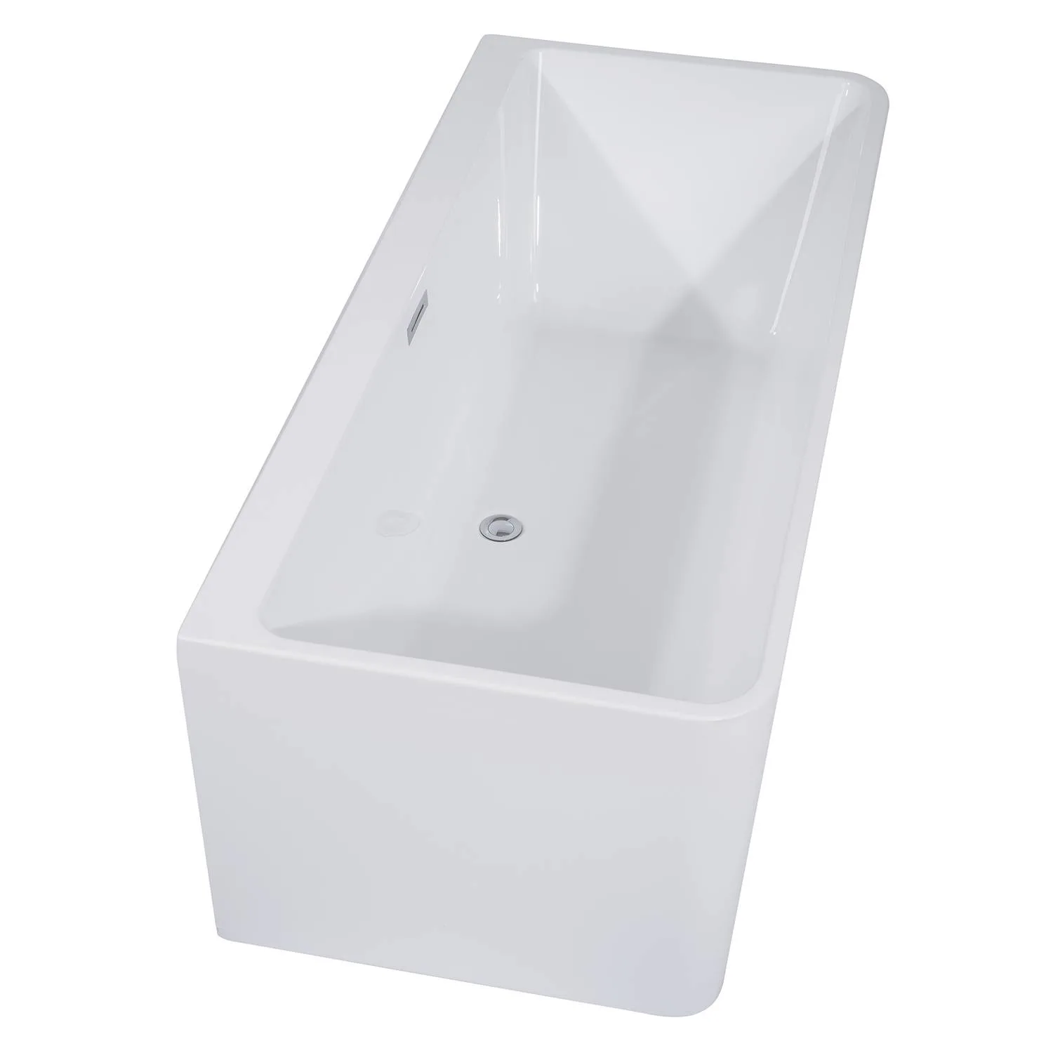 ALFI AB8858 59 inch Acrylic Rectangular Free Standing Soaking Bathtub - image 4