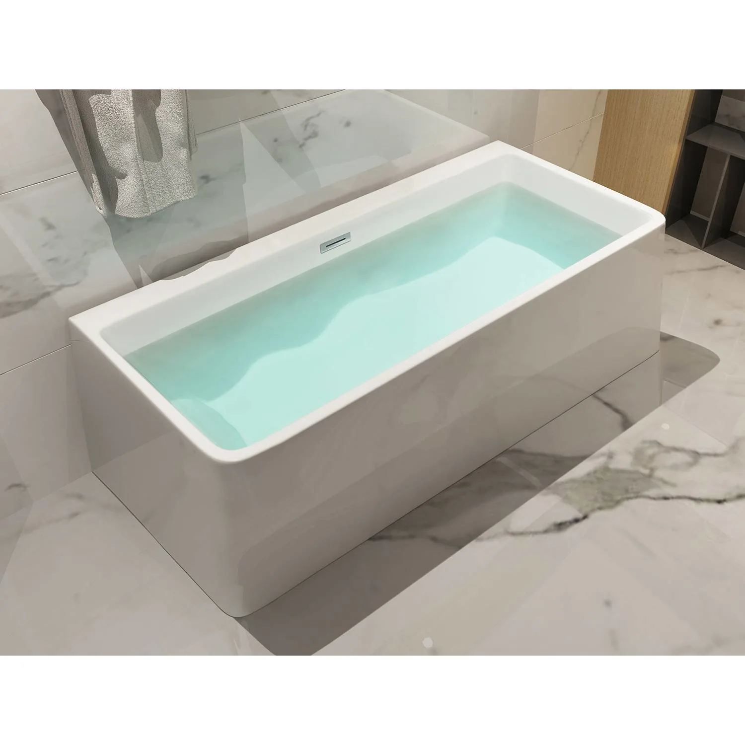 ALFI AB8858 59 inch Acrylic Rectangular Free Standing Soaking Bathtub - image 5