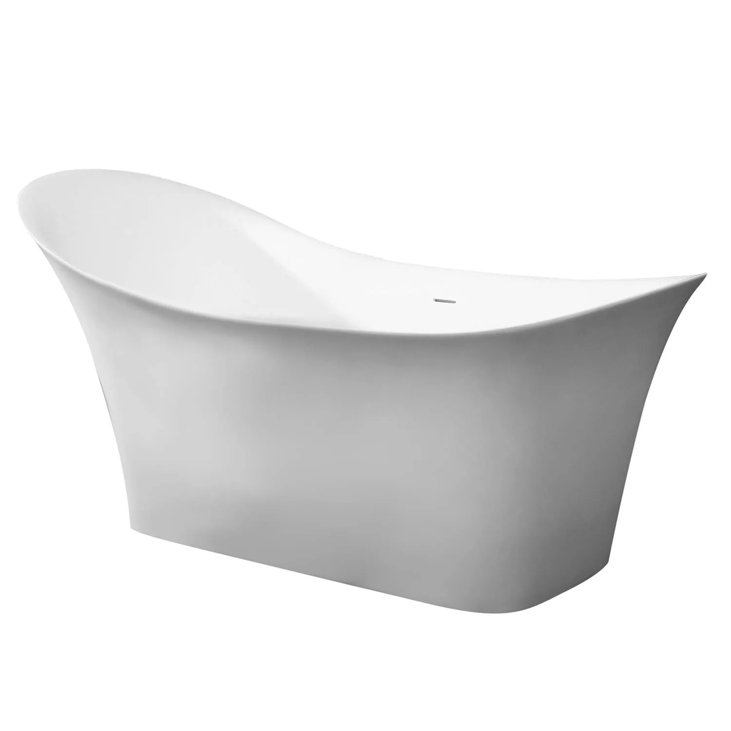 ALFI AB9915 74 inch White Resin Soaking Slipper Bathtub - image 1
