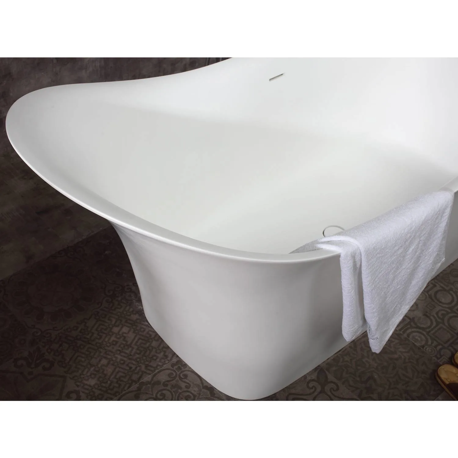 ALFI AB9915 74 inch White Resin Soaking Slipper Bathtub - image 2