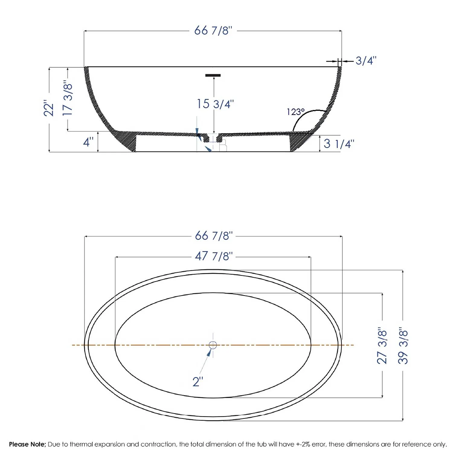 ALFI AB9941 67 inch Oval Resin Soaking Bathtub - image 12