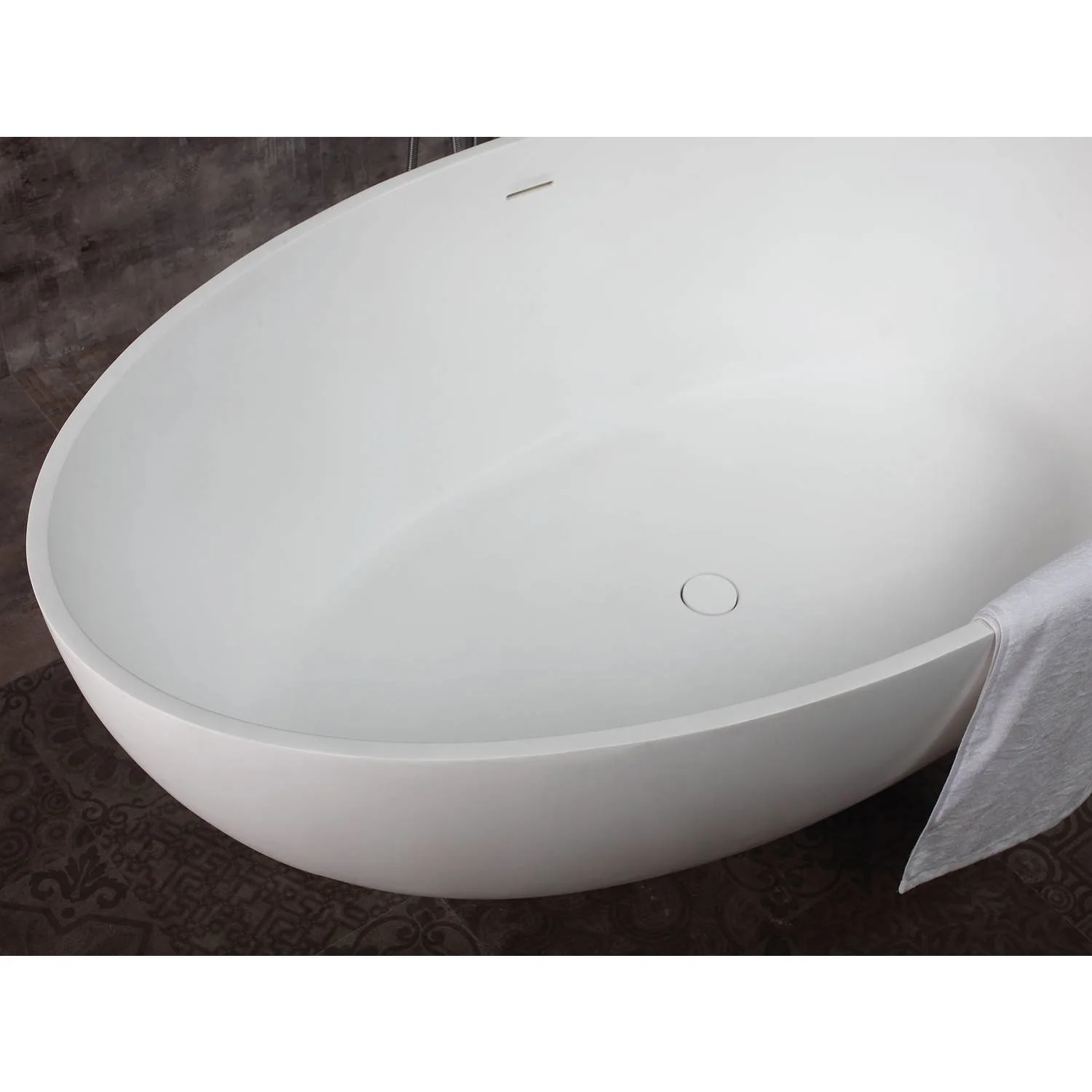 ALFI AB9941 67 inch Oval Resin Soaking Bathtub - image 8