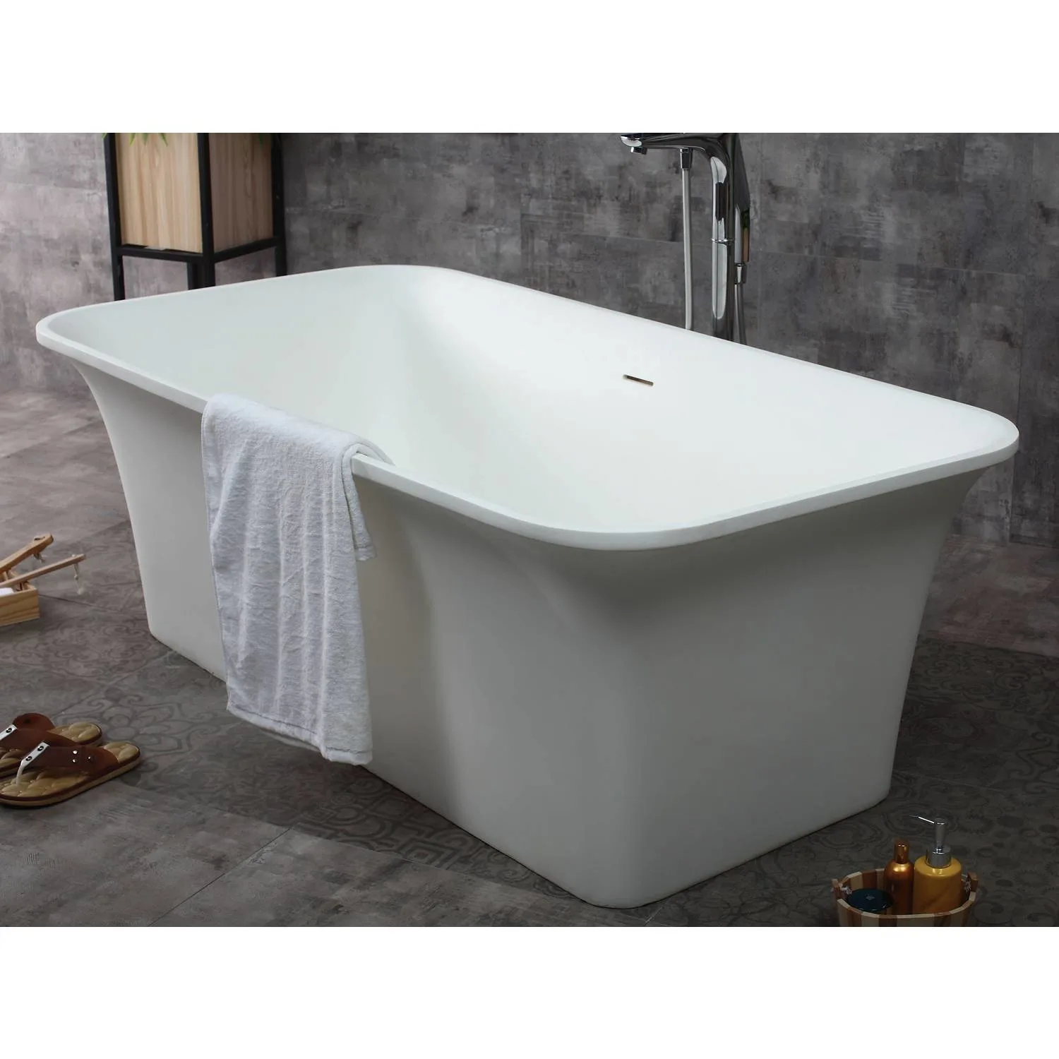 ALFI AB9942 67 inch Rectangular Resin Soaking Bathtub - image 2