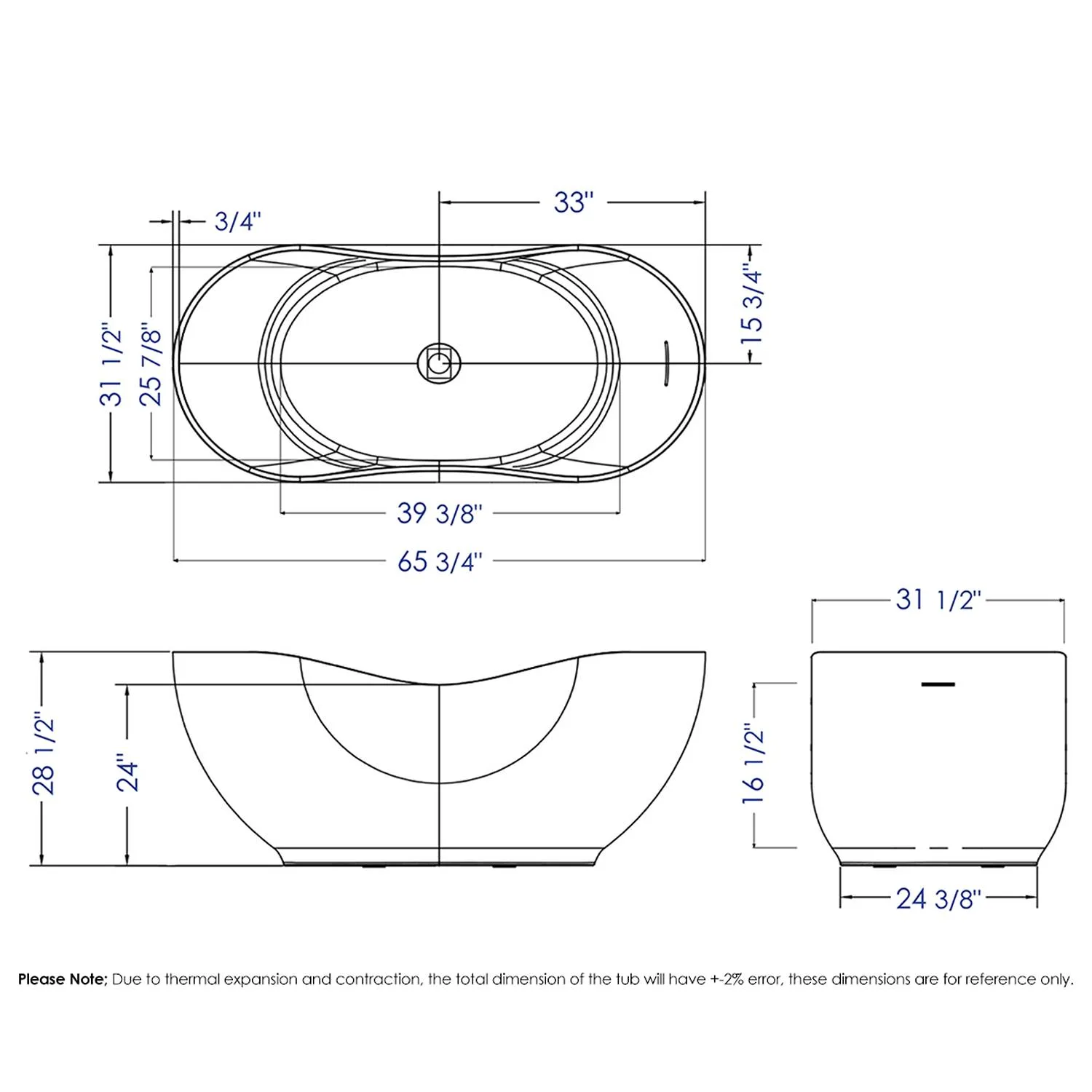 ALFI AB9949 66 inch Resin Soaking Bathtub - image 9
