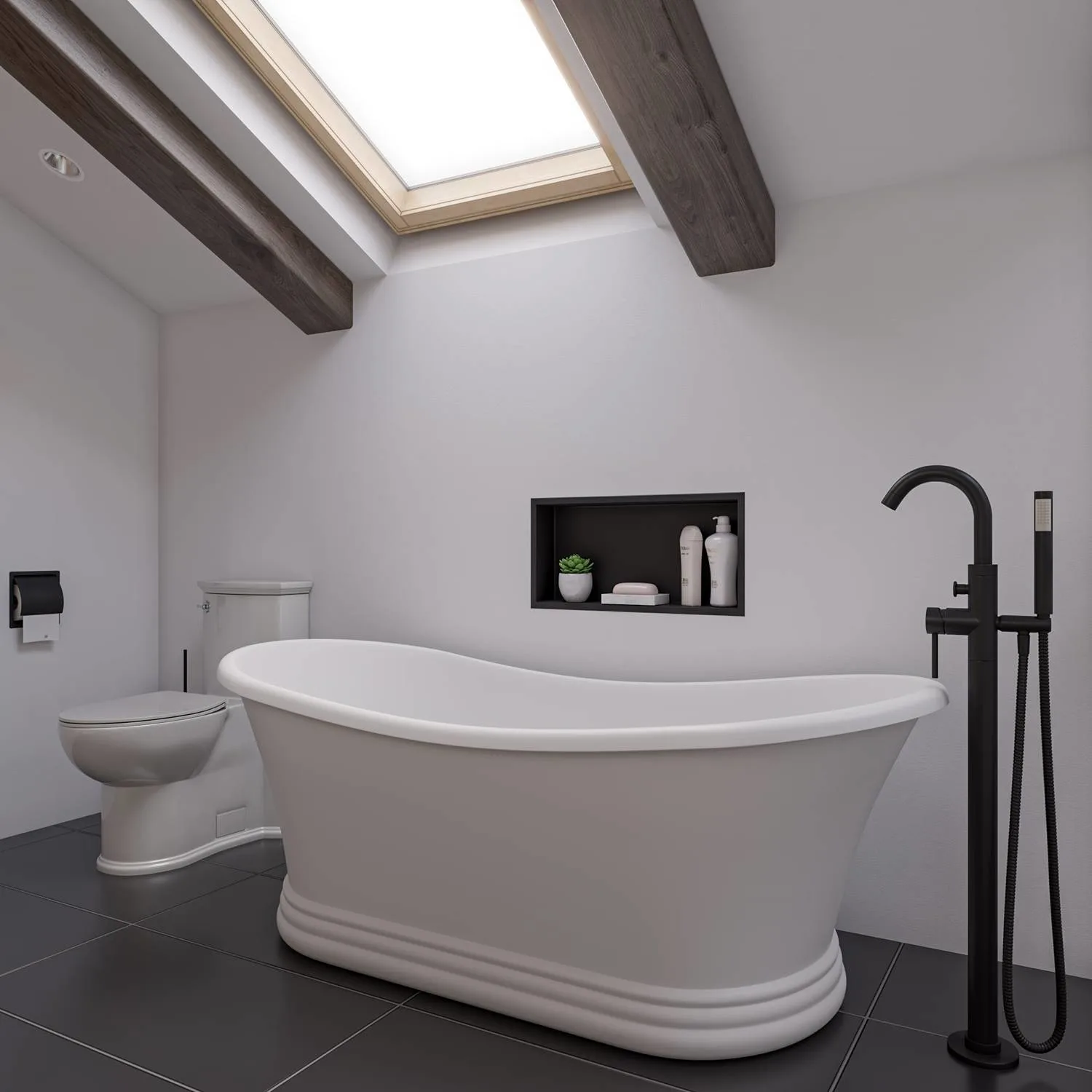 ALFI AB9950 67 inch Matte Pedestal Resin Bathtub - image 7