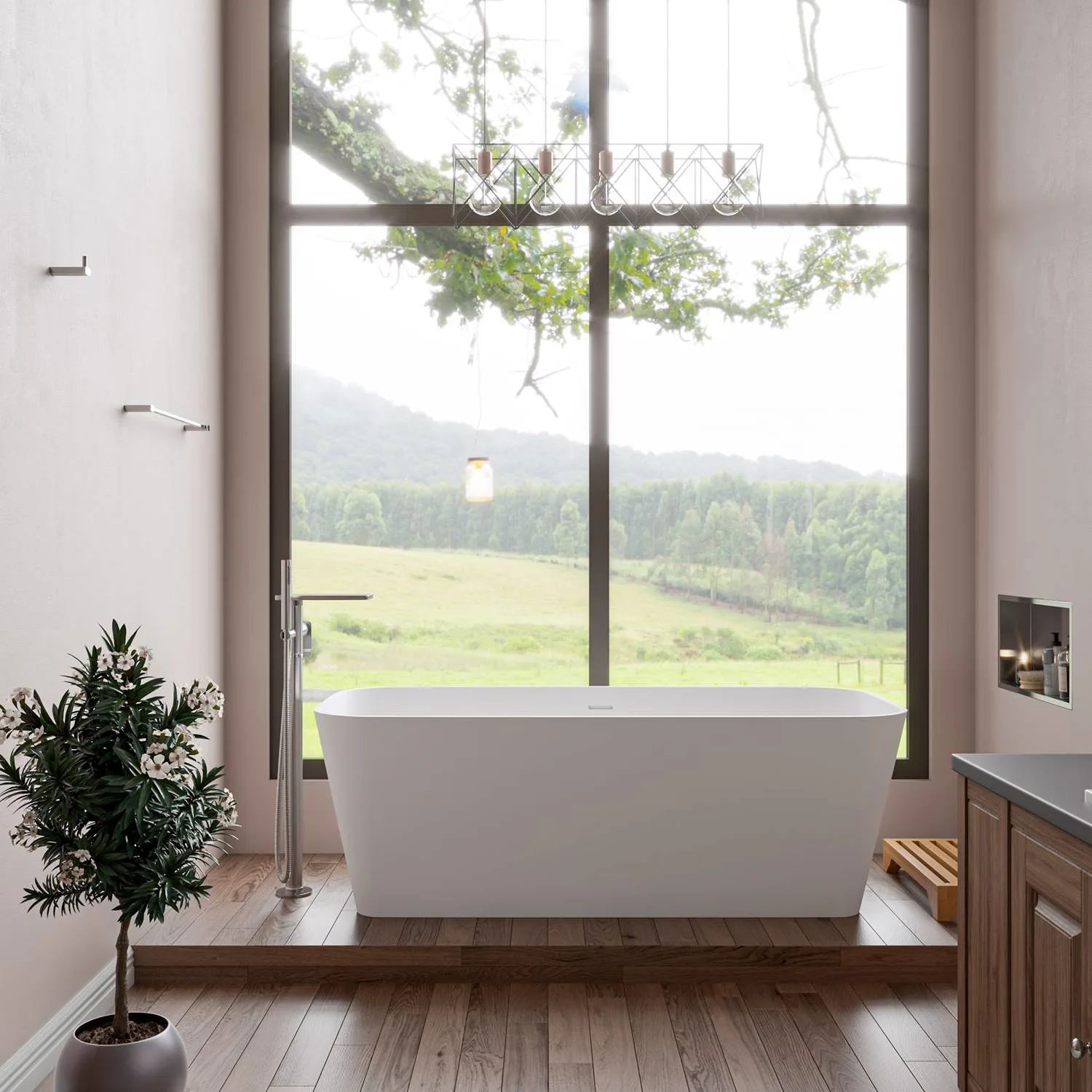 ALFI AB9952 67 inch Rectangular Resin Soaking Bathtub - image 10