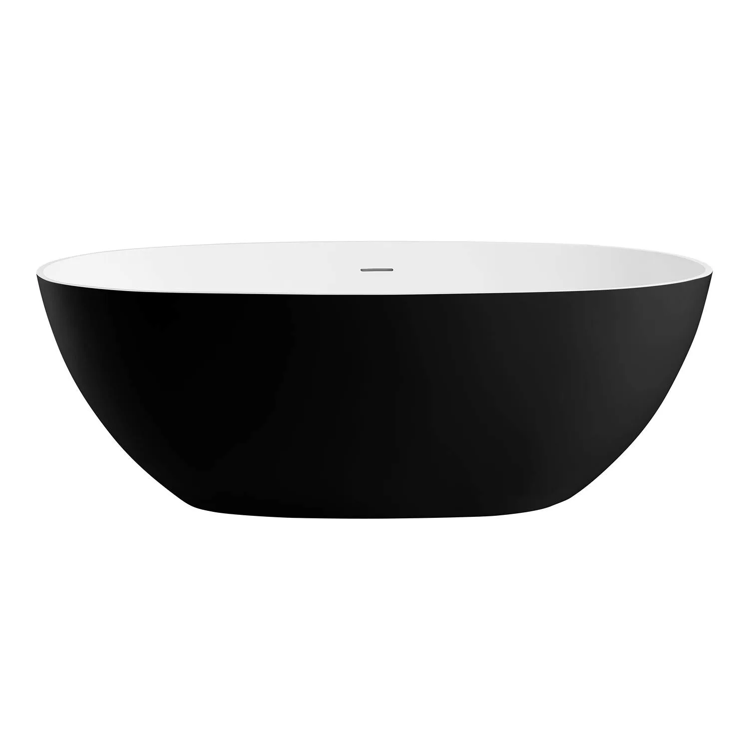 ALFI AB9975BM 59 inch Black and White Oval Resin Soaking Bathtub - image 2