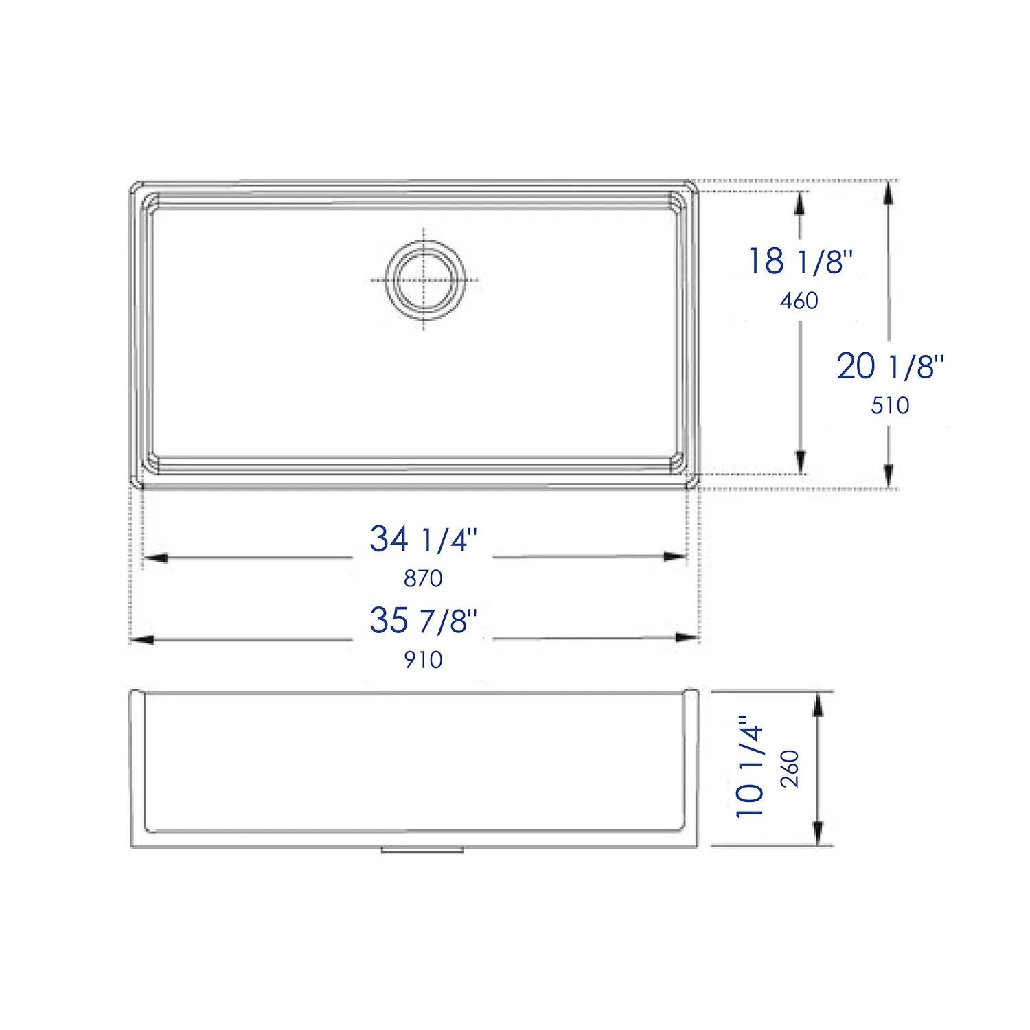 ALFI AB536 36 inch Smooth Single Bowl Fireclay Farm Kitchen Sink - image 7