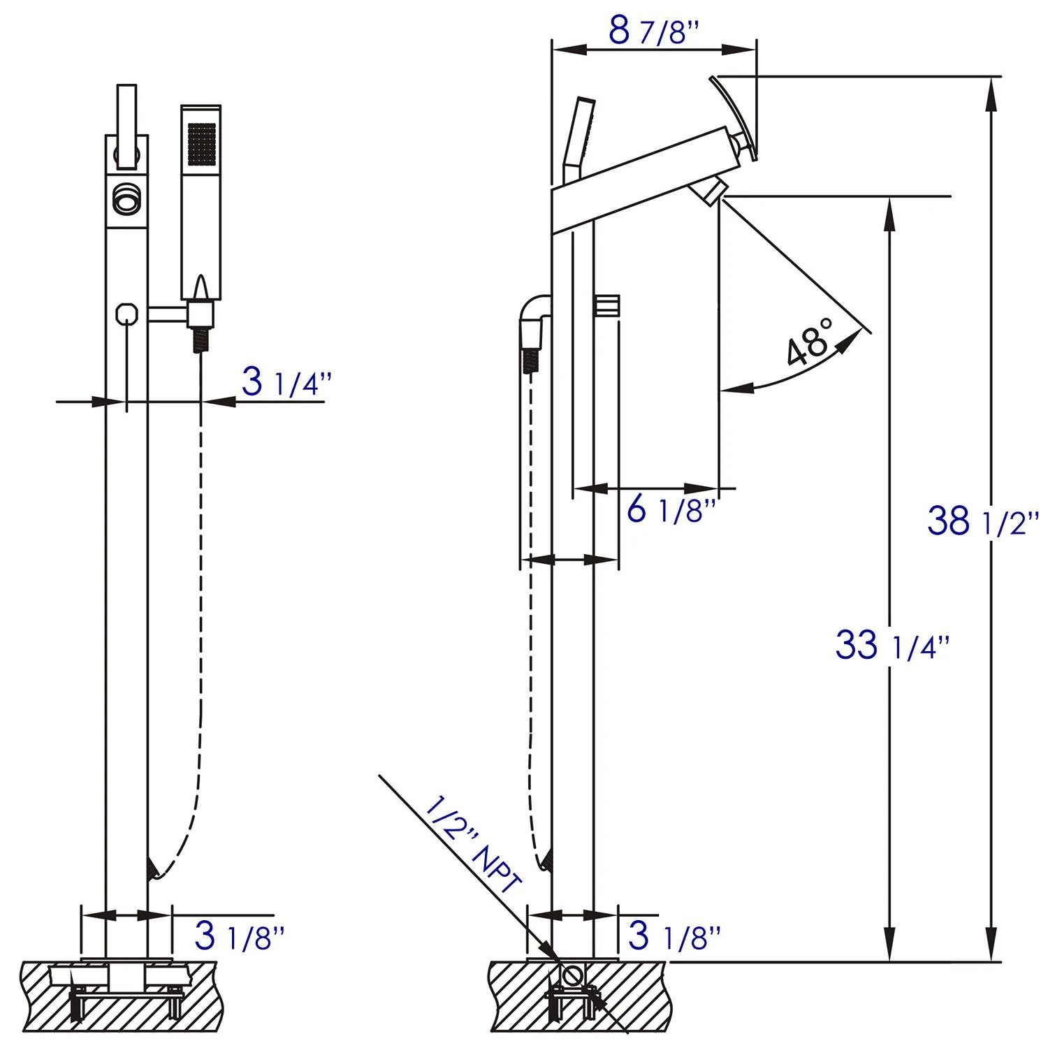 ALFI AB2728 Floor Mounted  Tub Filler - image 9