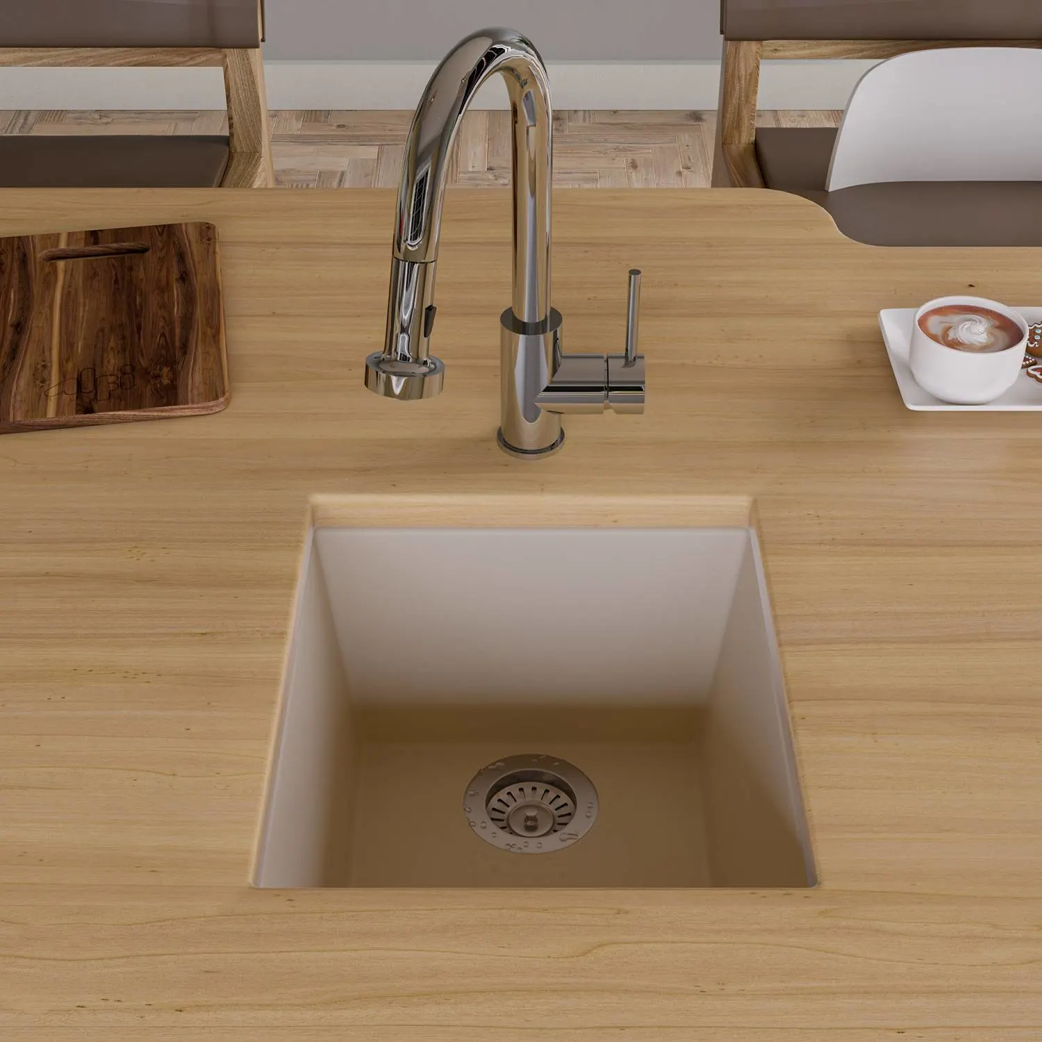 ALFI AB1720UM 17 inch Rectangular Granite Undermount Prep Kitchen Sink - image 10