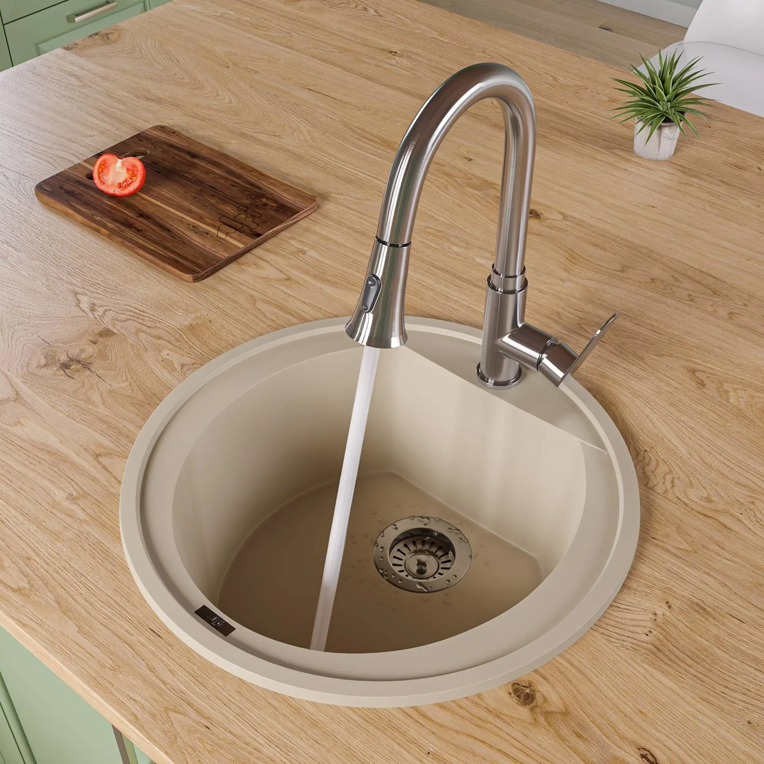 ALFI AB2020DI 20 inch Round Granite Drop-in Prep Kitchen Sink - image 10