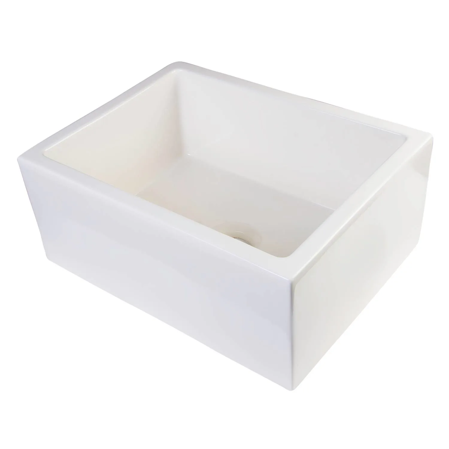 ALFI AB2418SB 24 inch Smooth Single Bowl Fireclay Farm Kitchen Sink - image 1