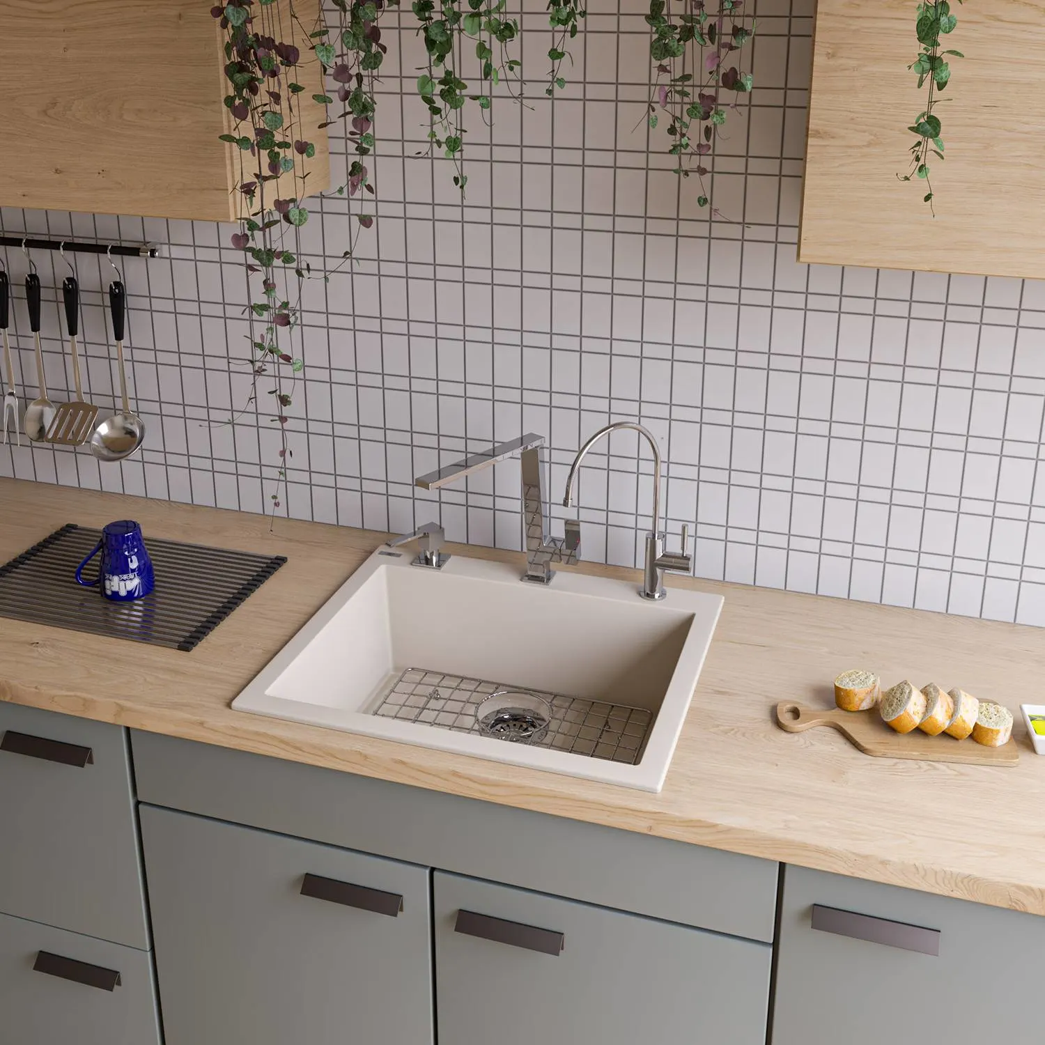 ALFI AB2420DI 24 inch Single Bowl Granite Drop-in Kitchen Sink - image 8